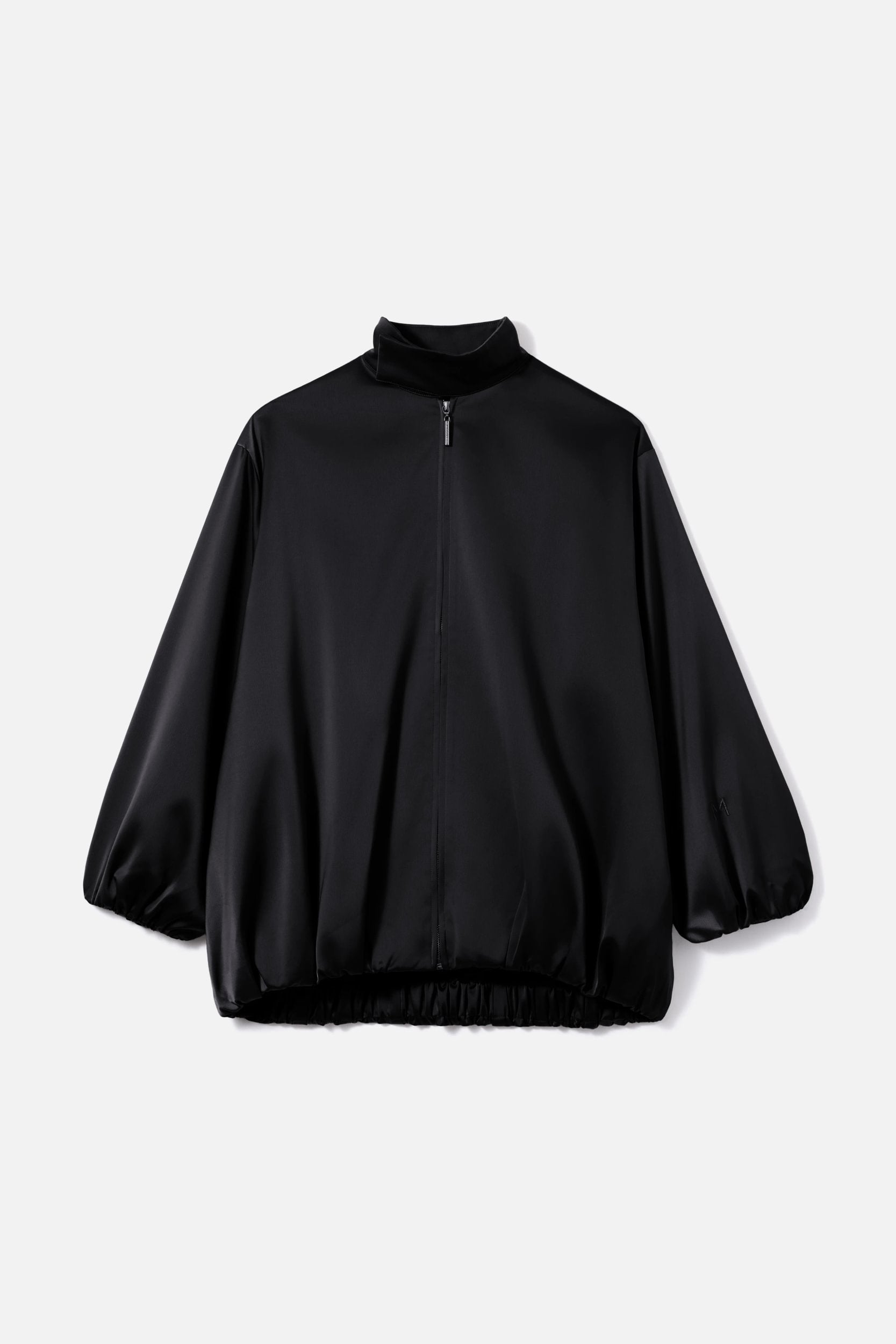Satin Balloon Jacket | Black