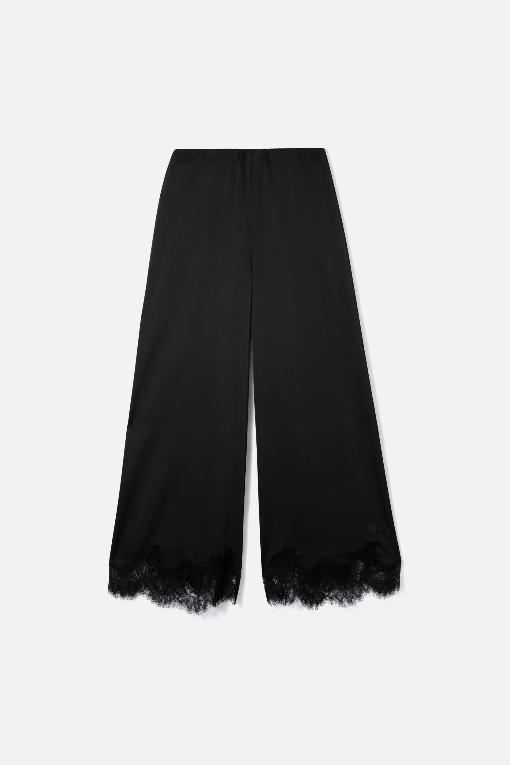 Satin Lace Pants | Black