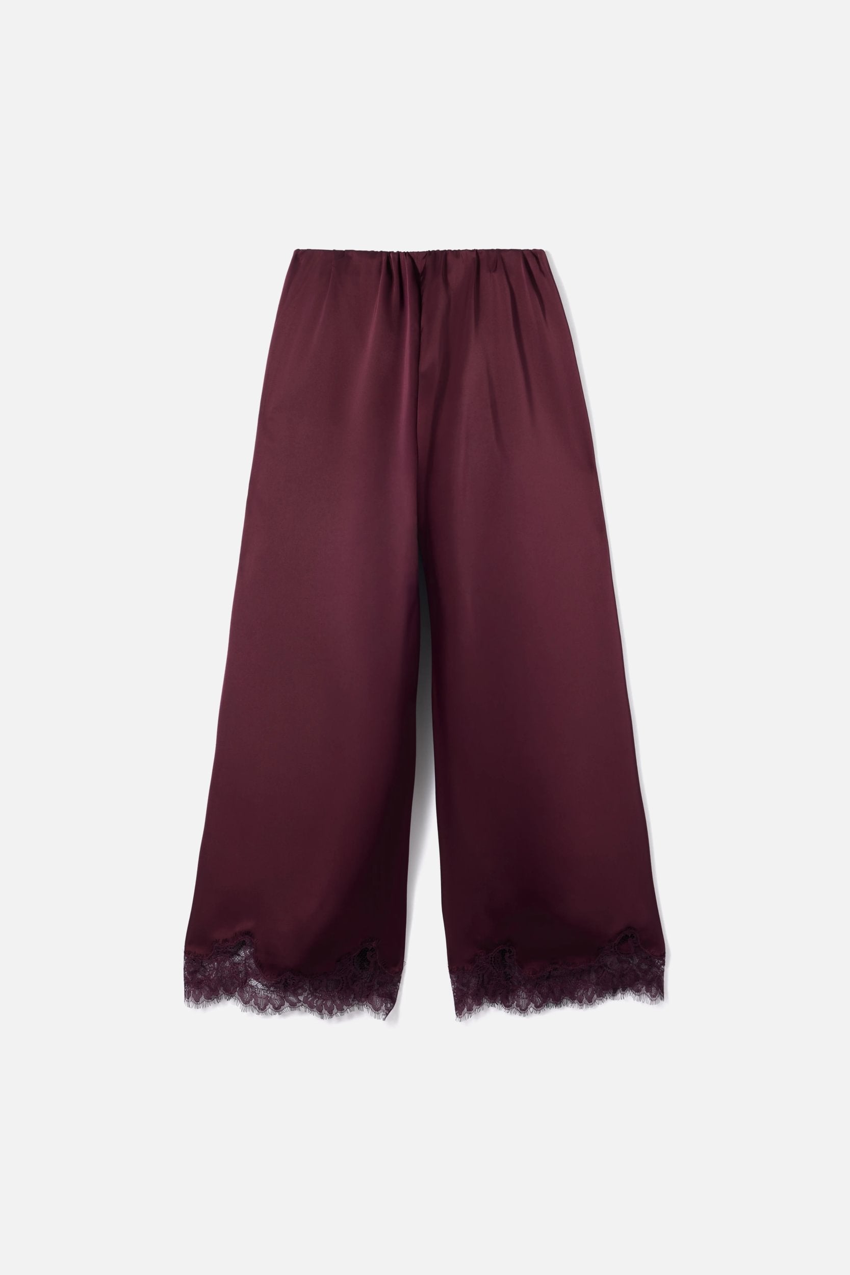 Satin Lace Pants | Blackcurrant