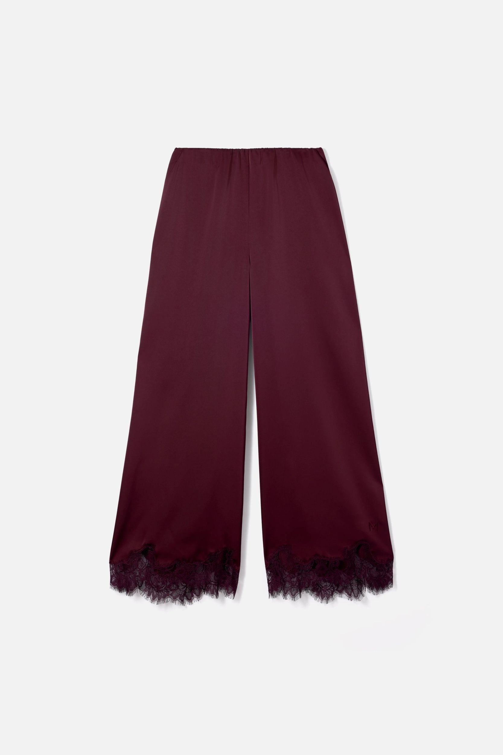 Satin Lace Pants | Blackcurrant