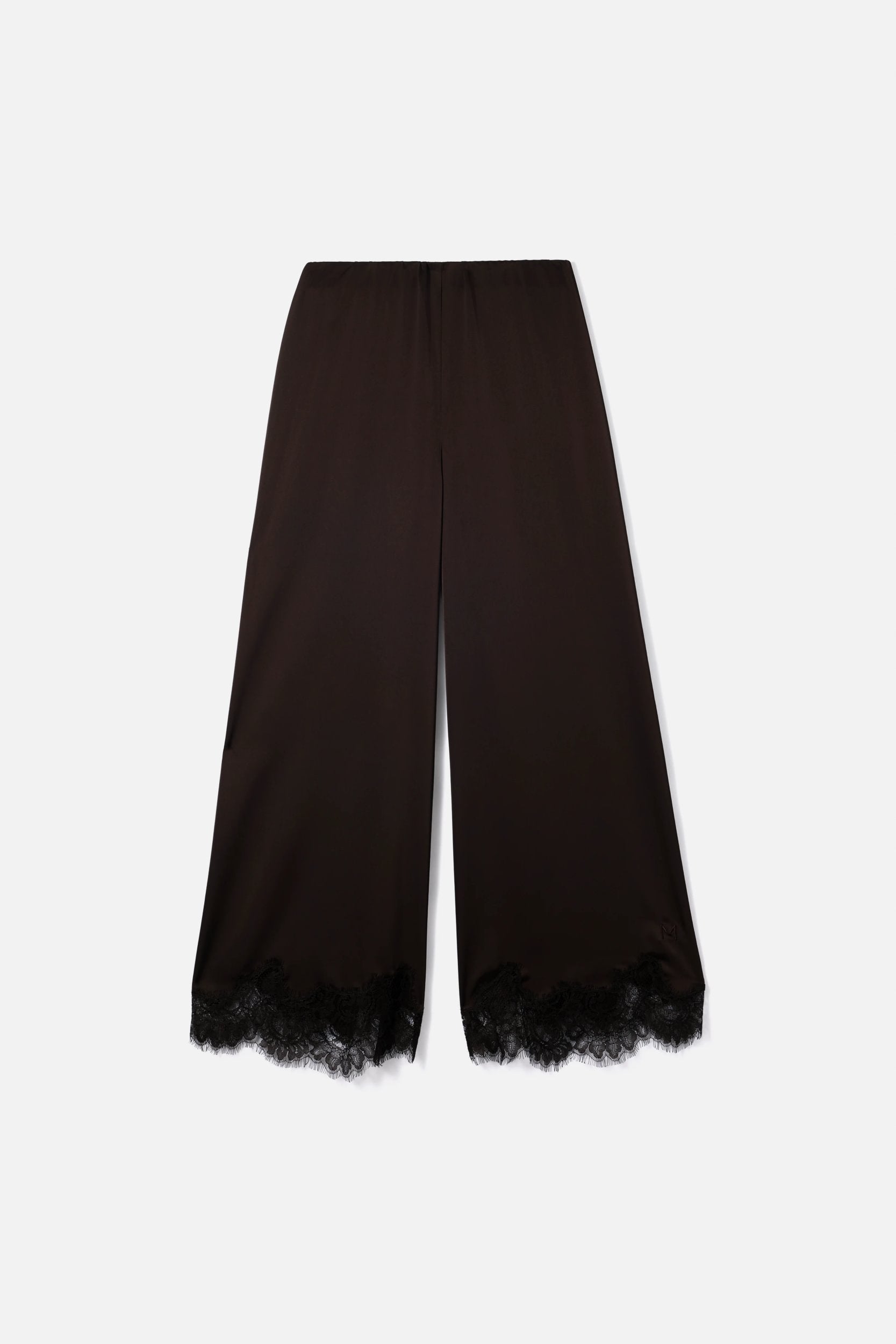 Satin Lace Pants | Dark Truffle