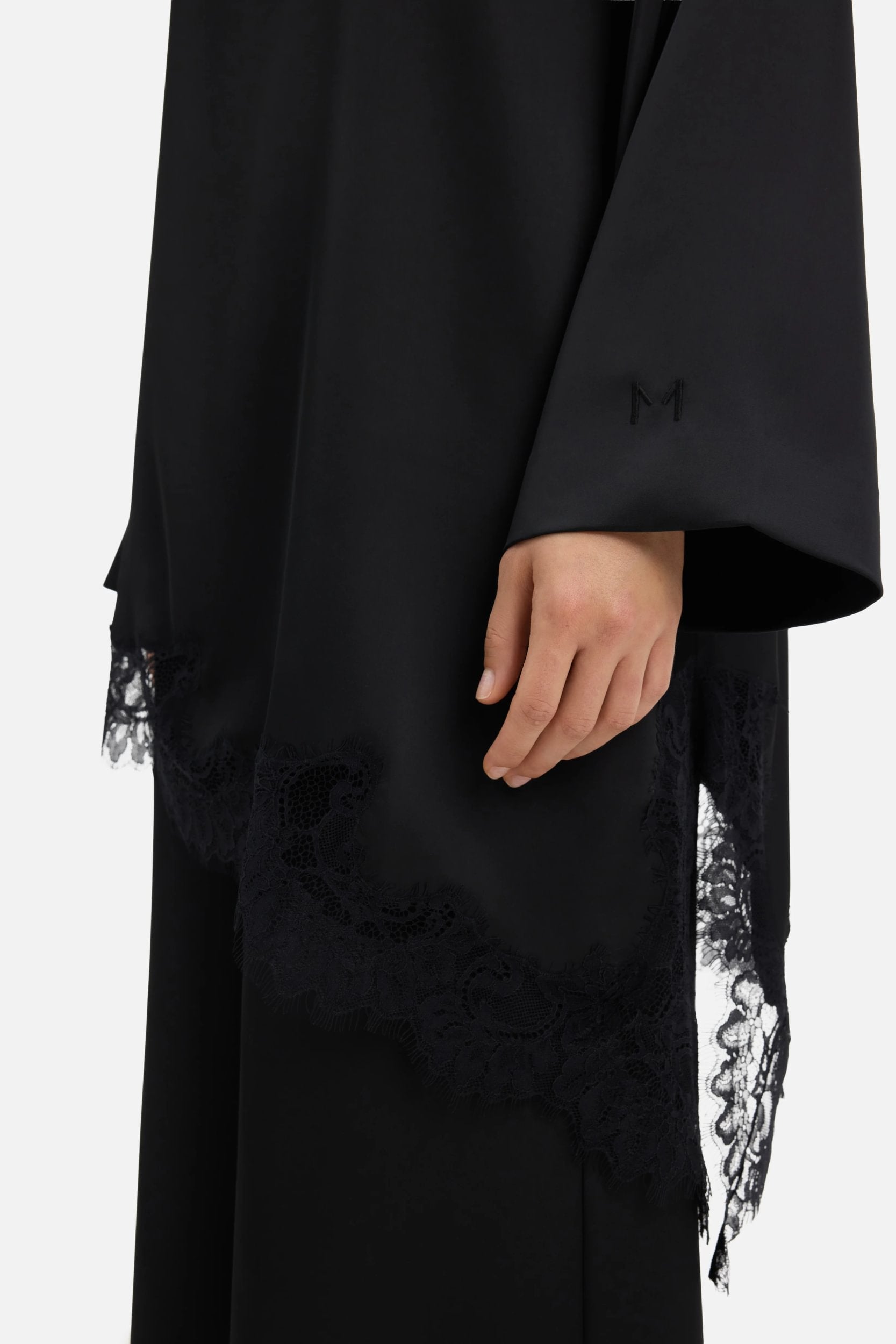 Satin Lace Top | Black