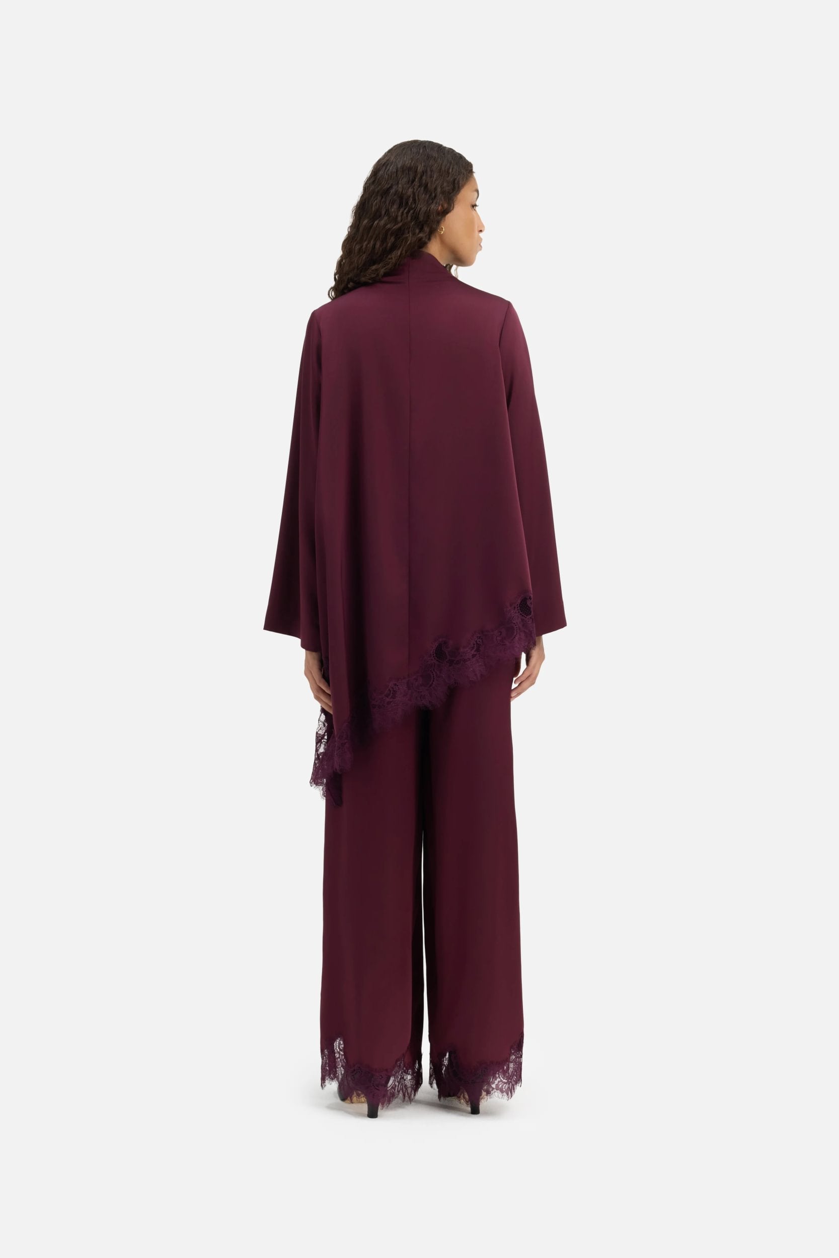 Satin Lace Top | Blackcurrant