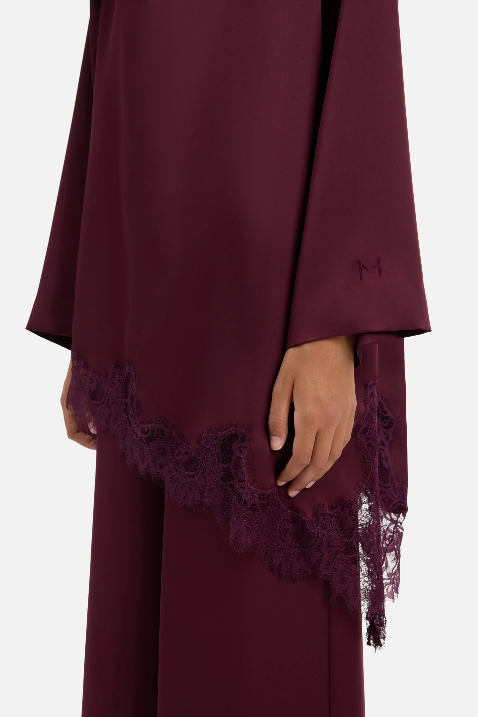 Satin Lace Top | Blackcurrant
