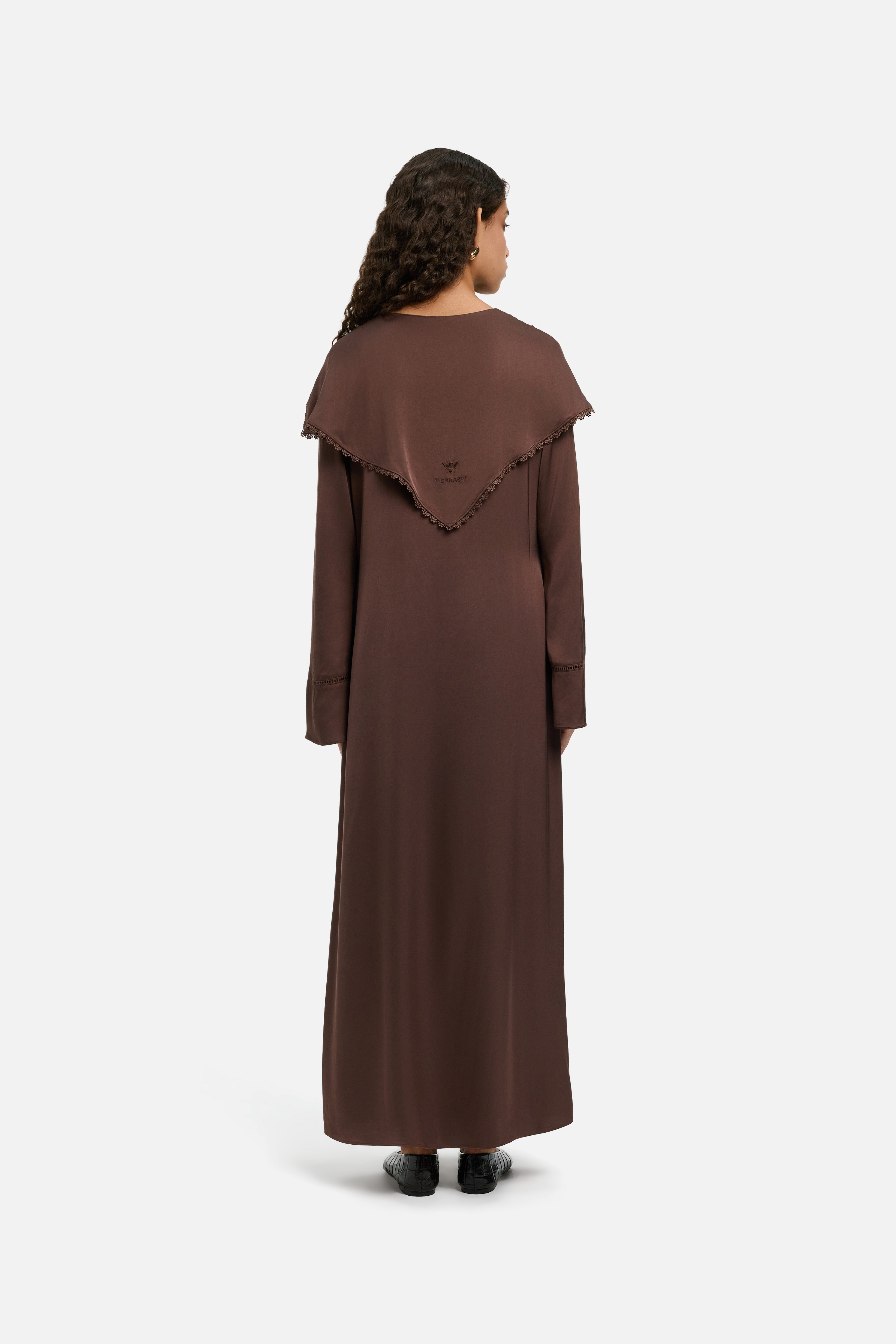 Scarf Detail Dress | Burnt Mocha