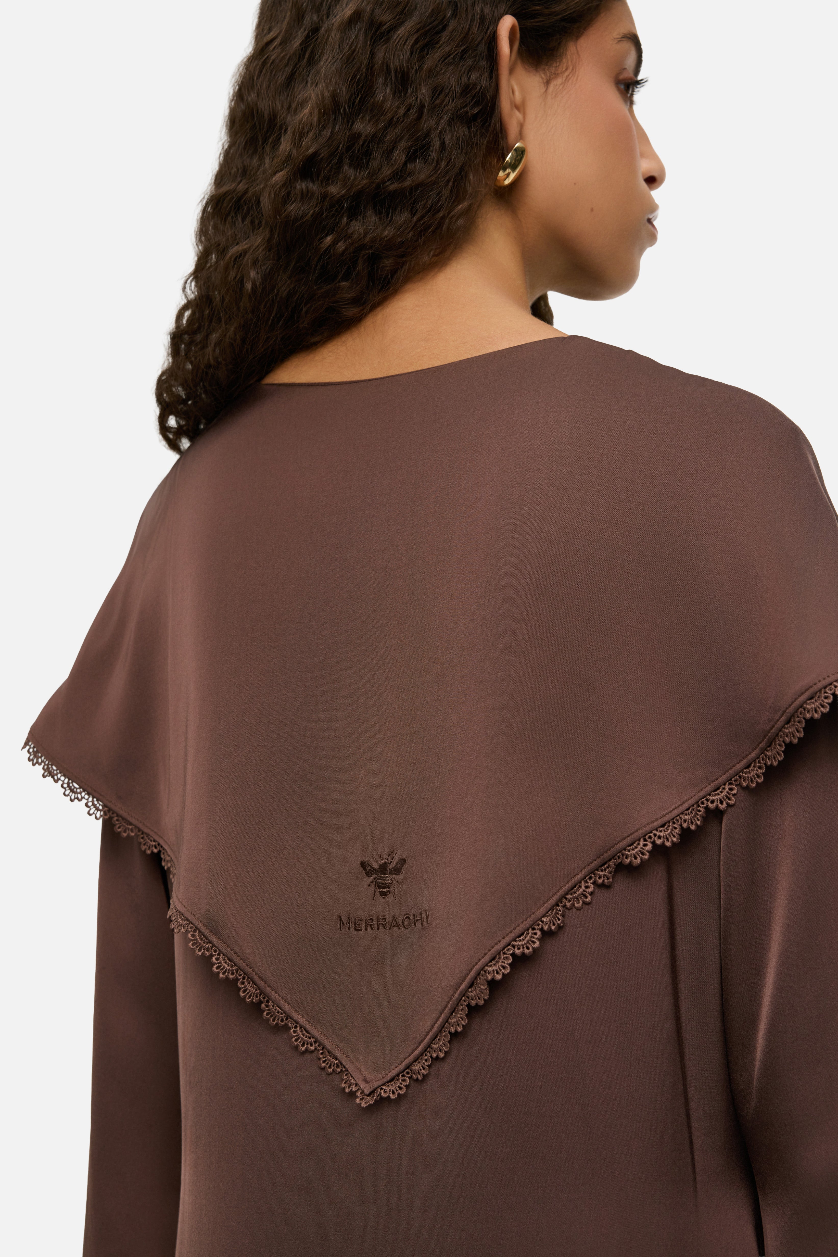 Scarf Detail Dress | Burnt Mocha
