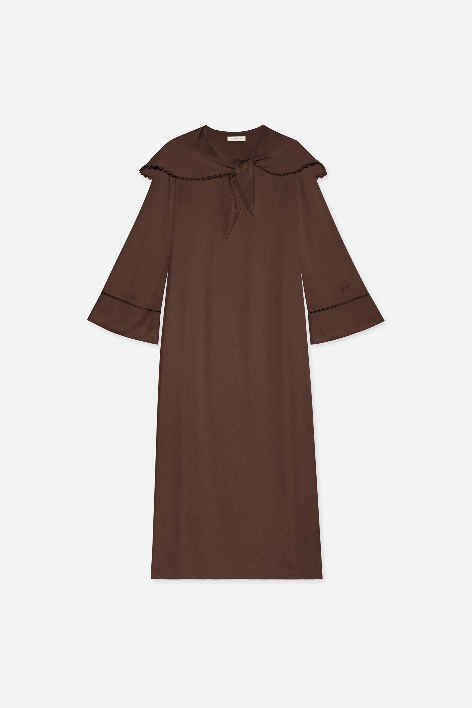 Scarf Detail Dress | Burnt Mocha