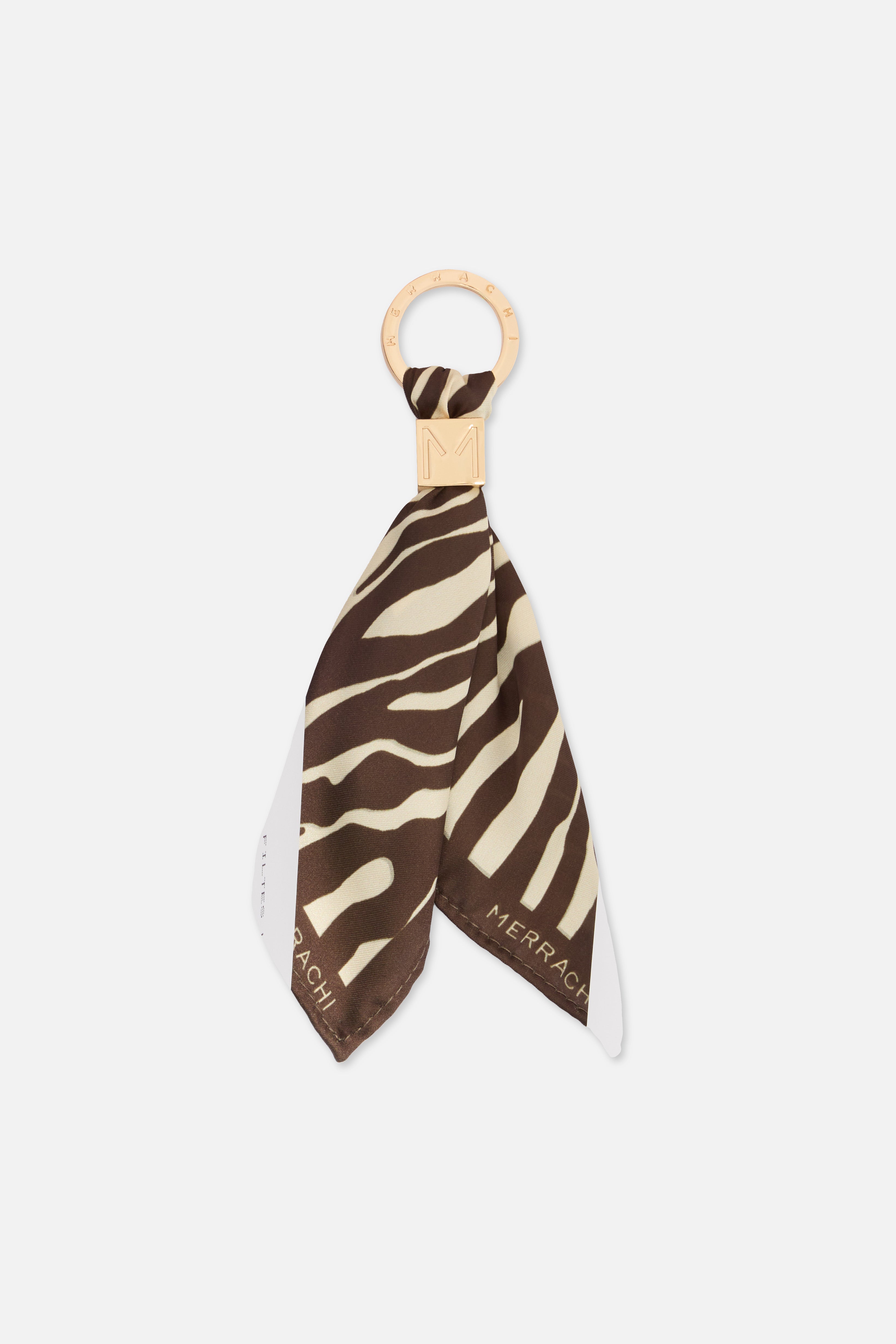 Scarf Keychain | Brown Zebra