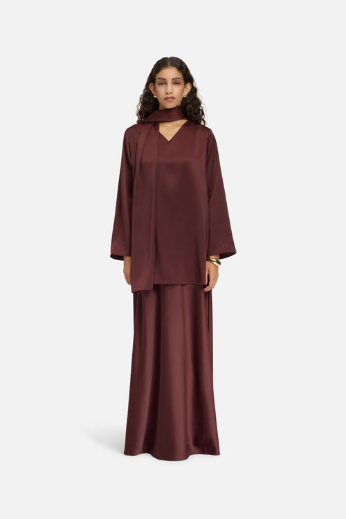 Satin Skirt | Dark Cherry
