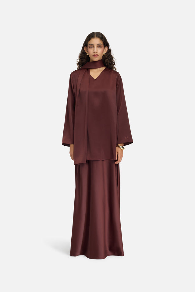 Satin Skirt | Dark Cherry