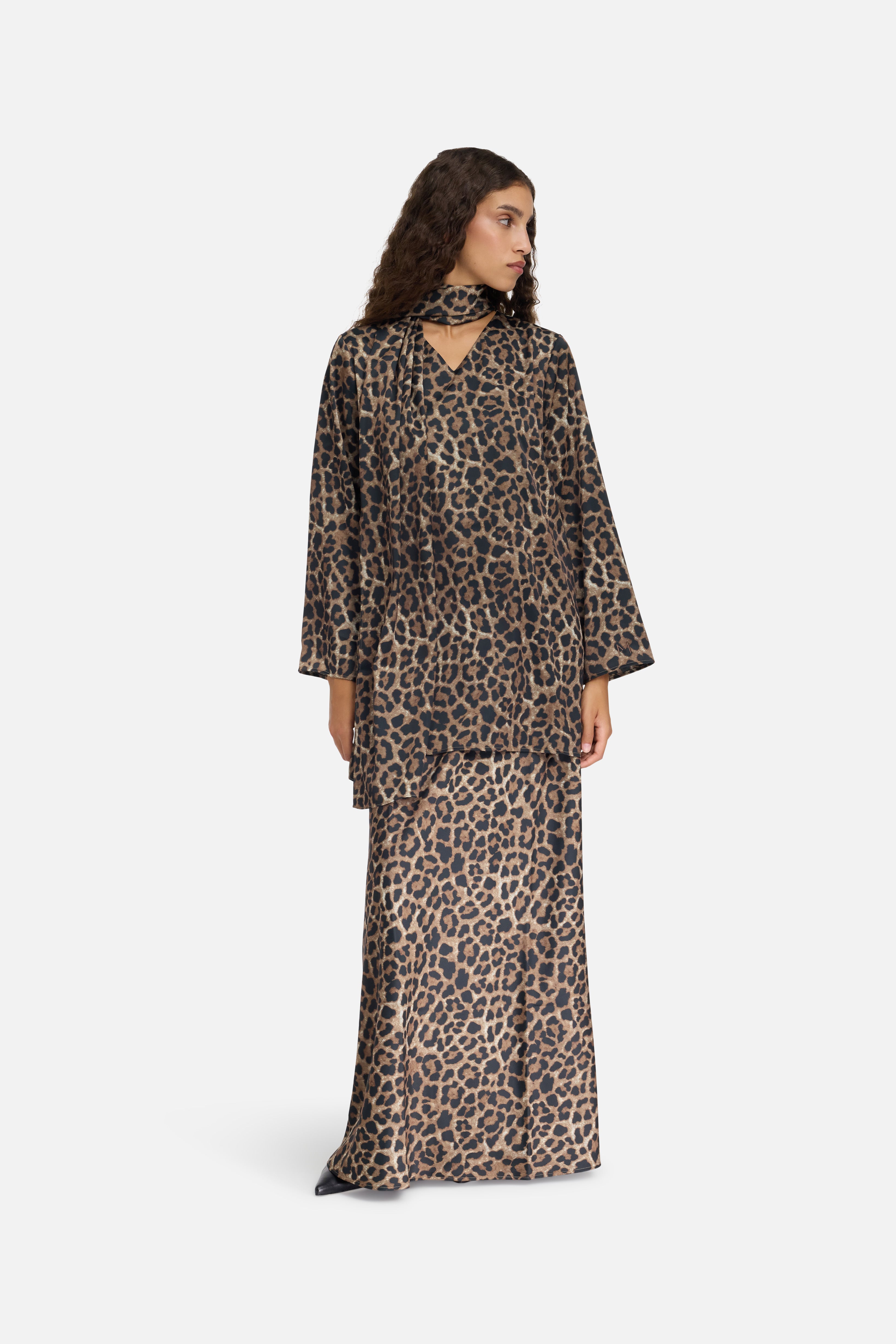 Satin Skirt | Leopard