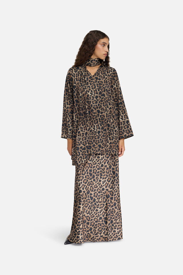 Satin Skirt | Leopard