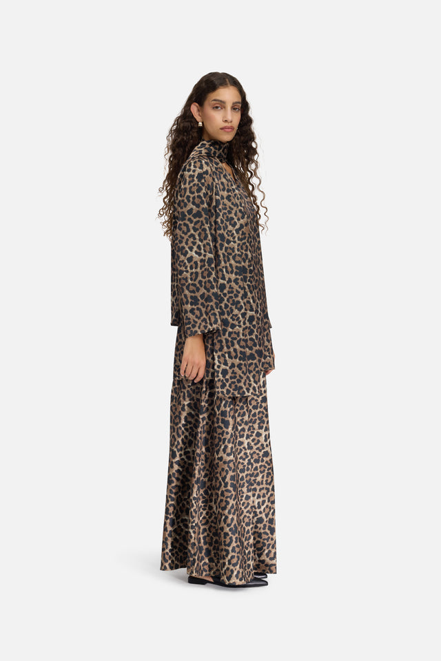 Satin Skirt | Leopard