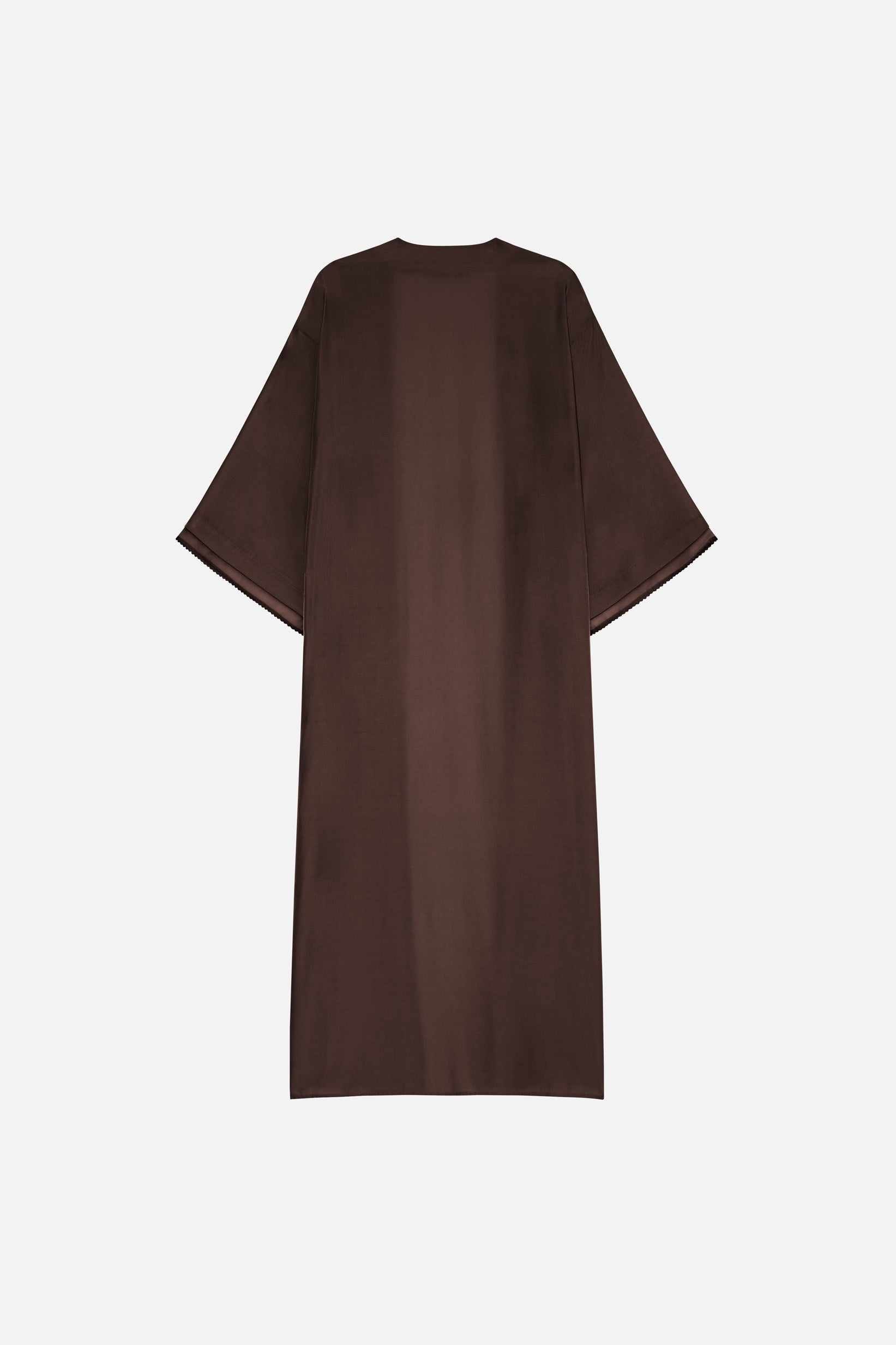 Sheer Layered Abaya | Burnt Mocha