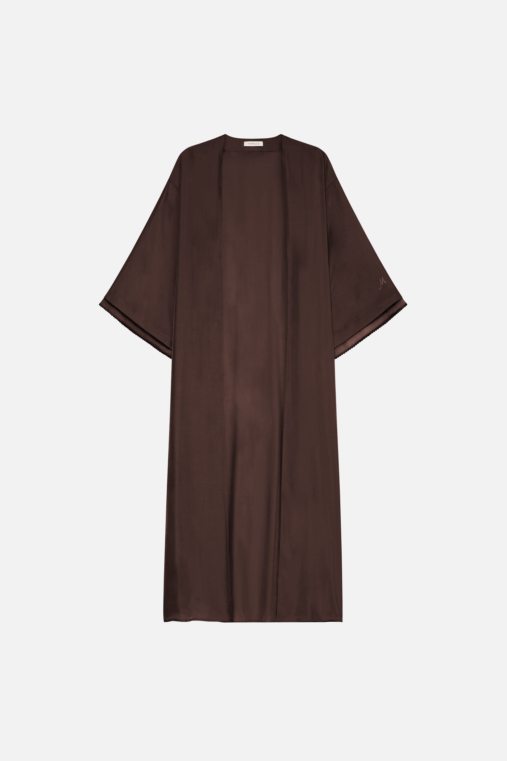 Sheer Layered Abaya | Burnt Mocha