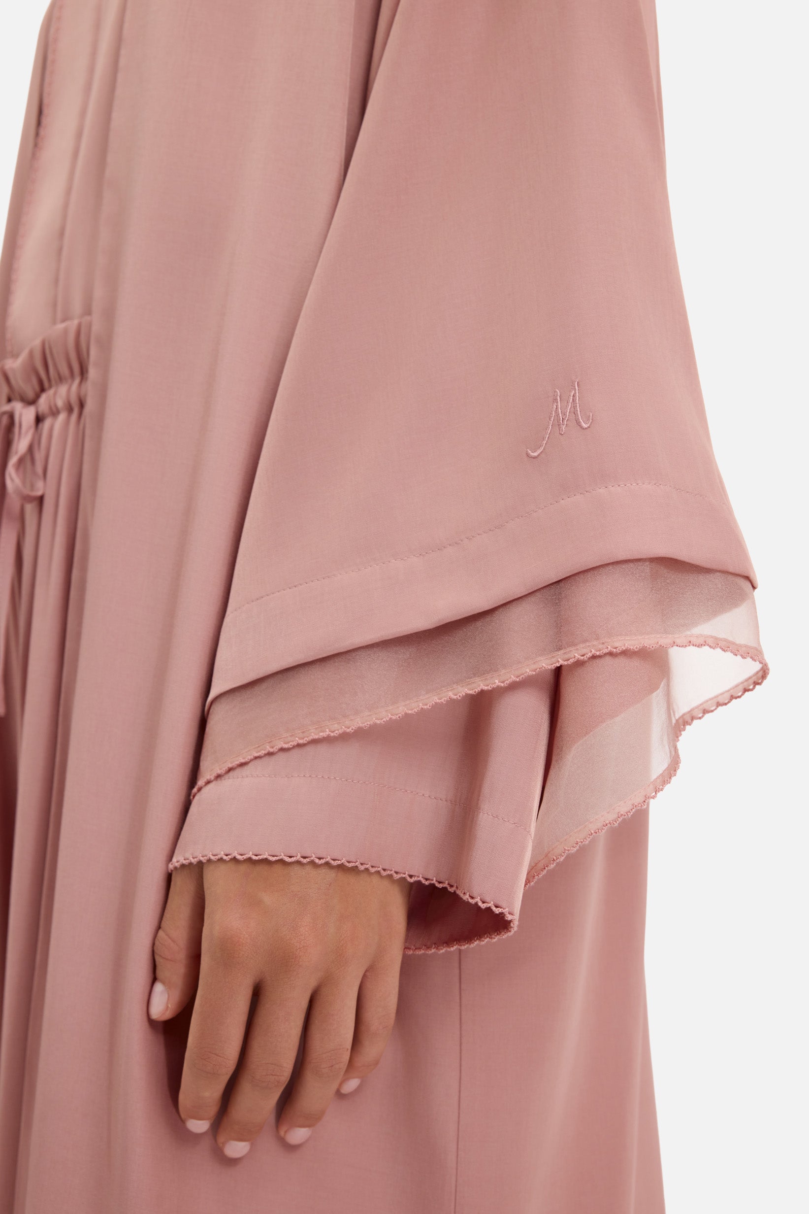 Sheer Layered Abaya | Light Berry
