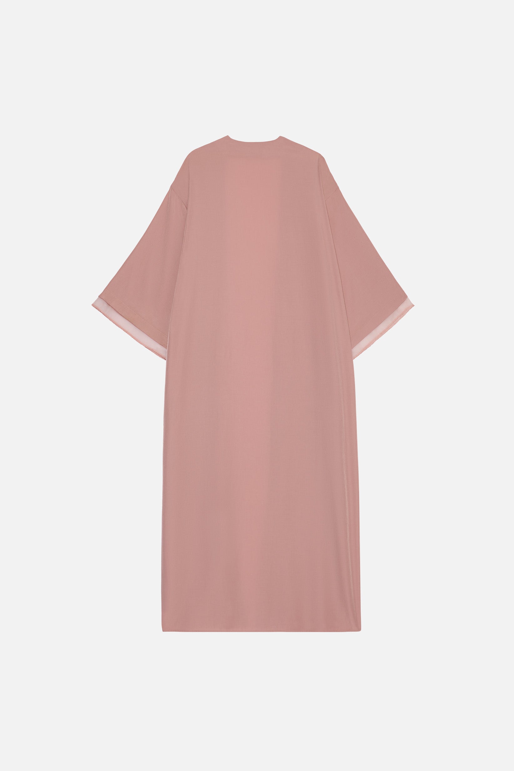 Sheer Layered Abaya | Light Berry