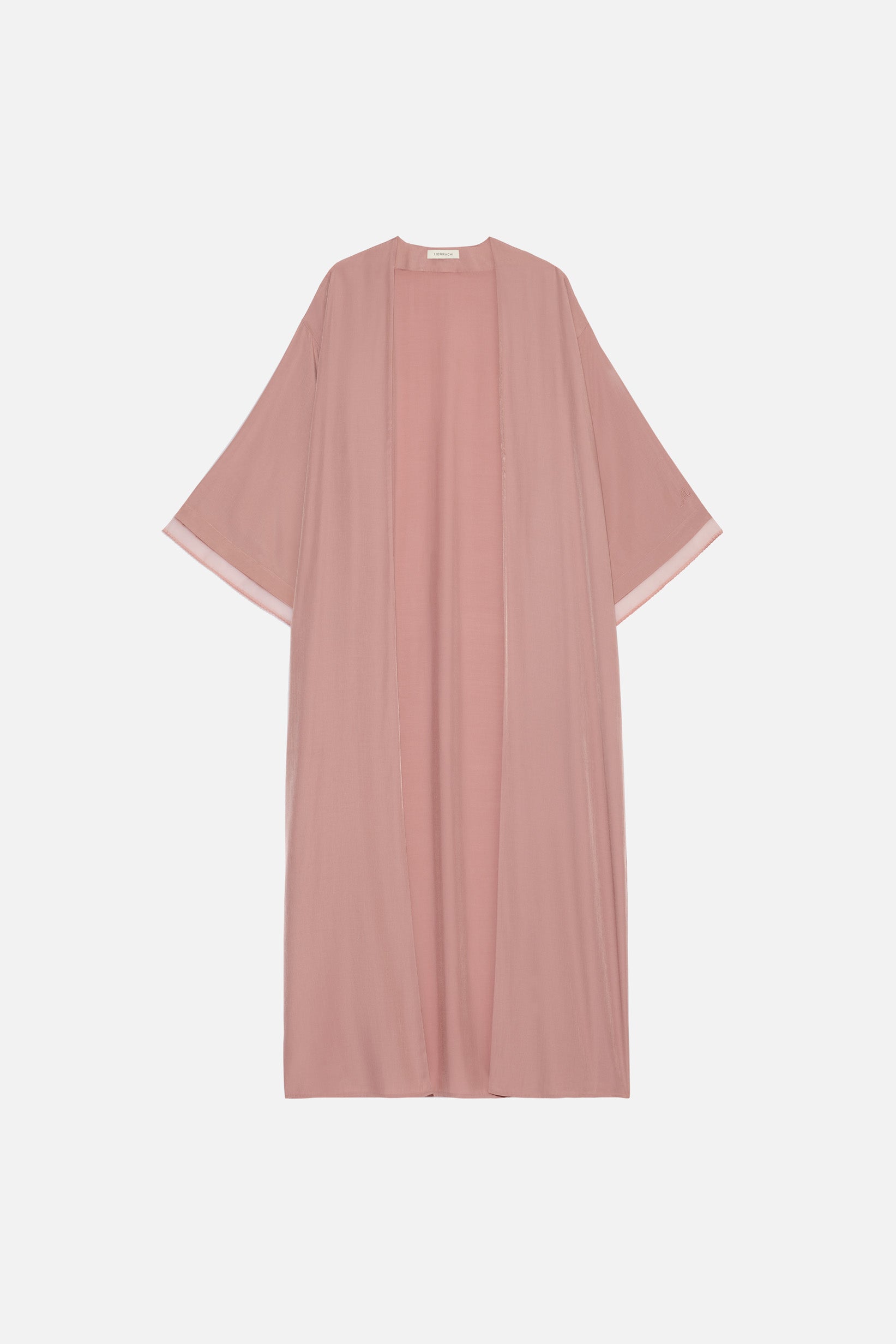 Sheer Layered Abaya | Light Berry