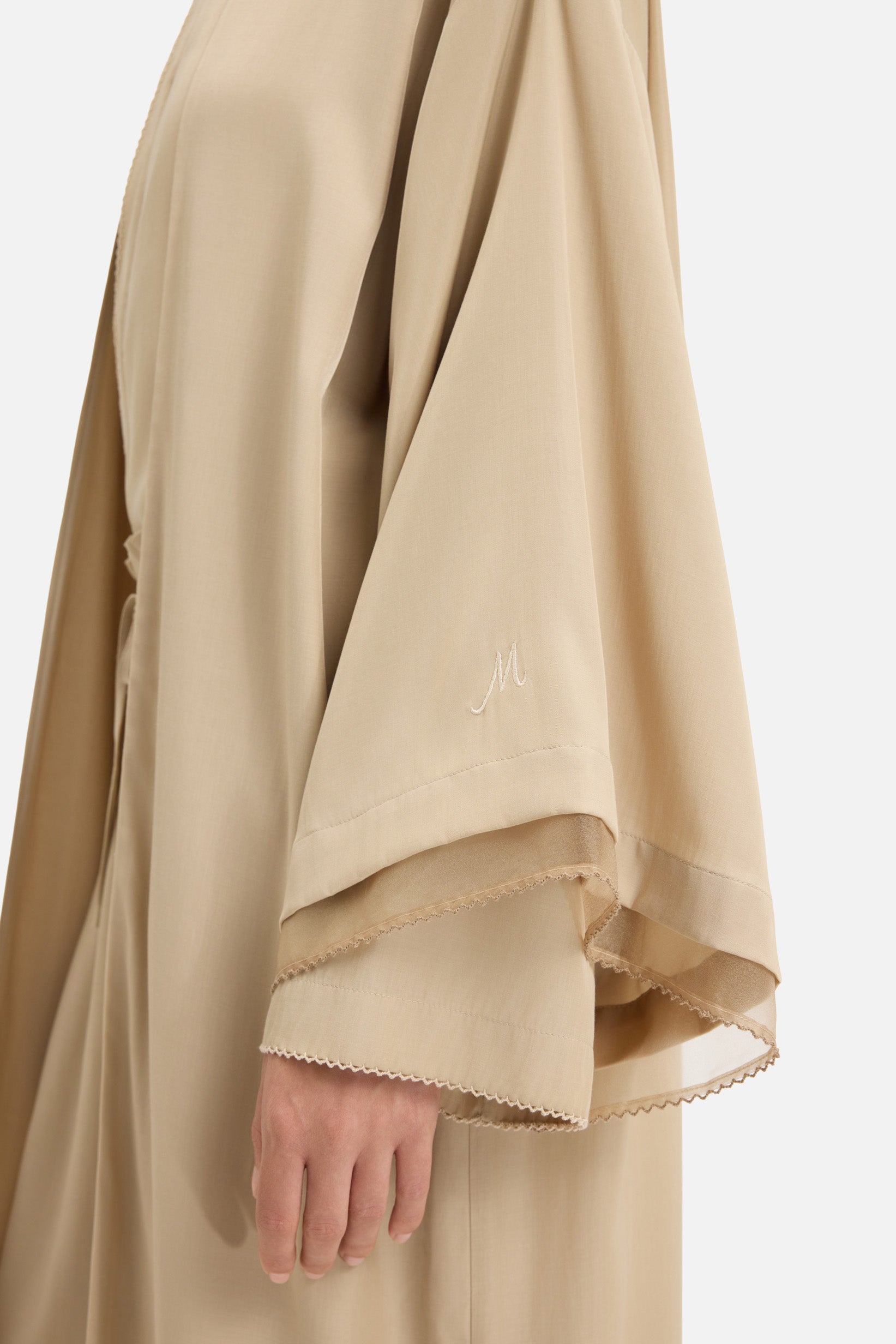 Sheer Layered Abaya | Oat
