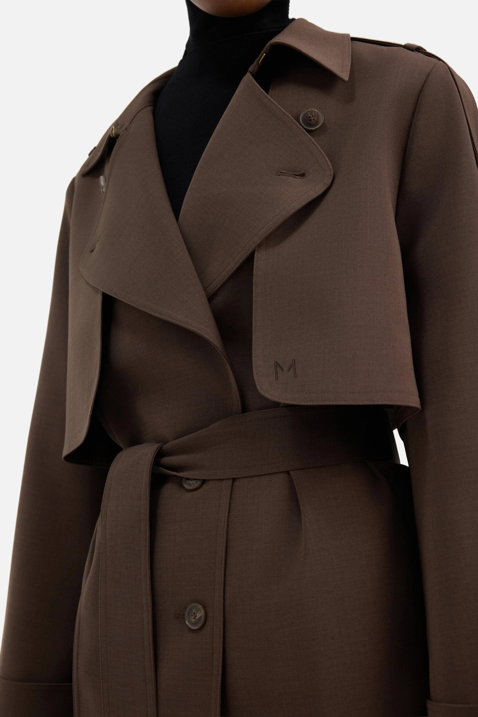 Short Trench Jacket | Dark Brown