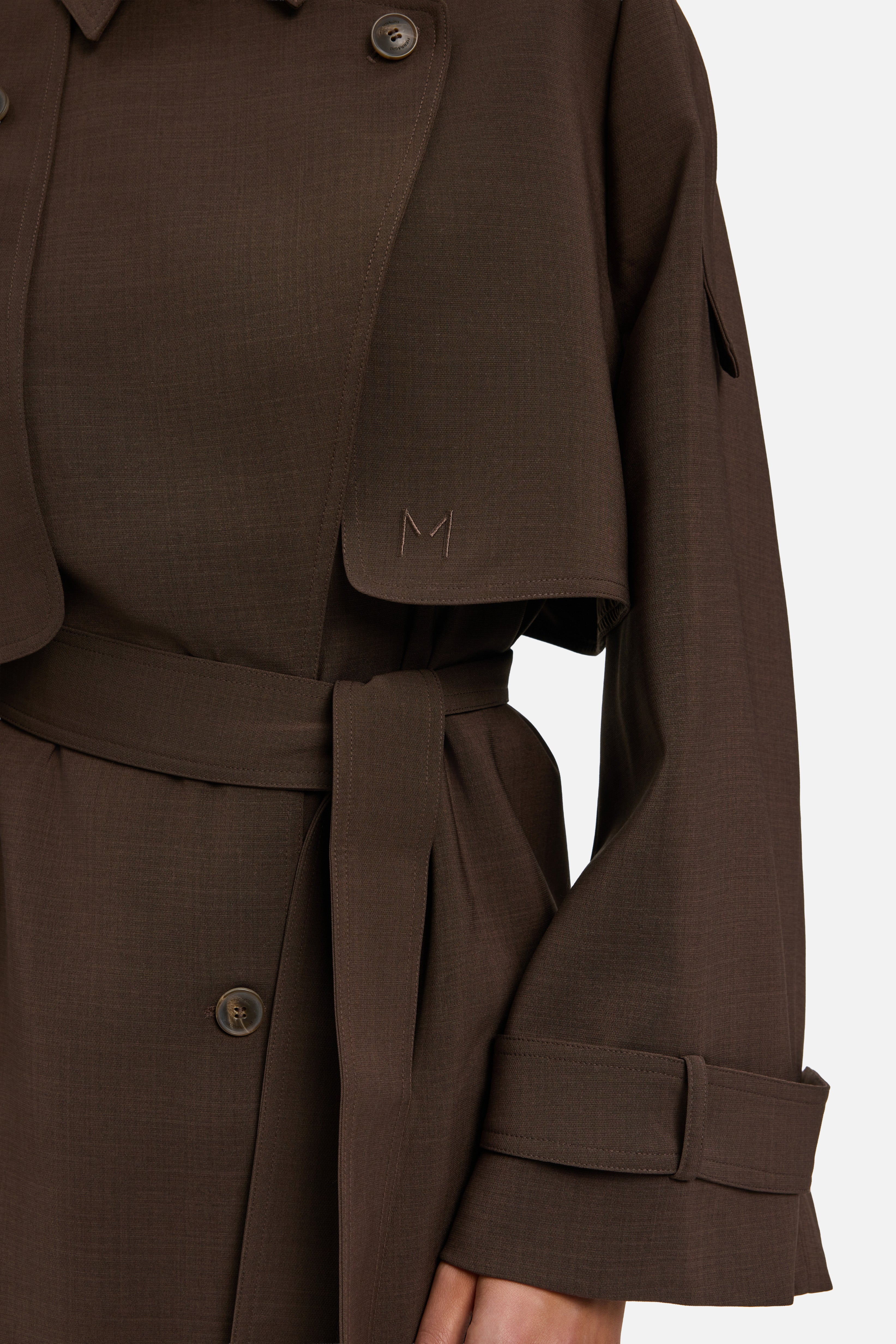 Short Trench Jacket | Dark Brown