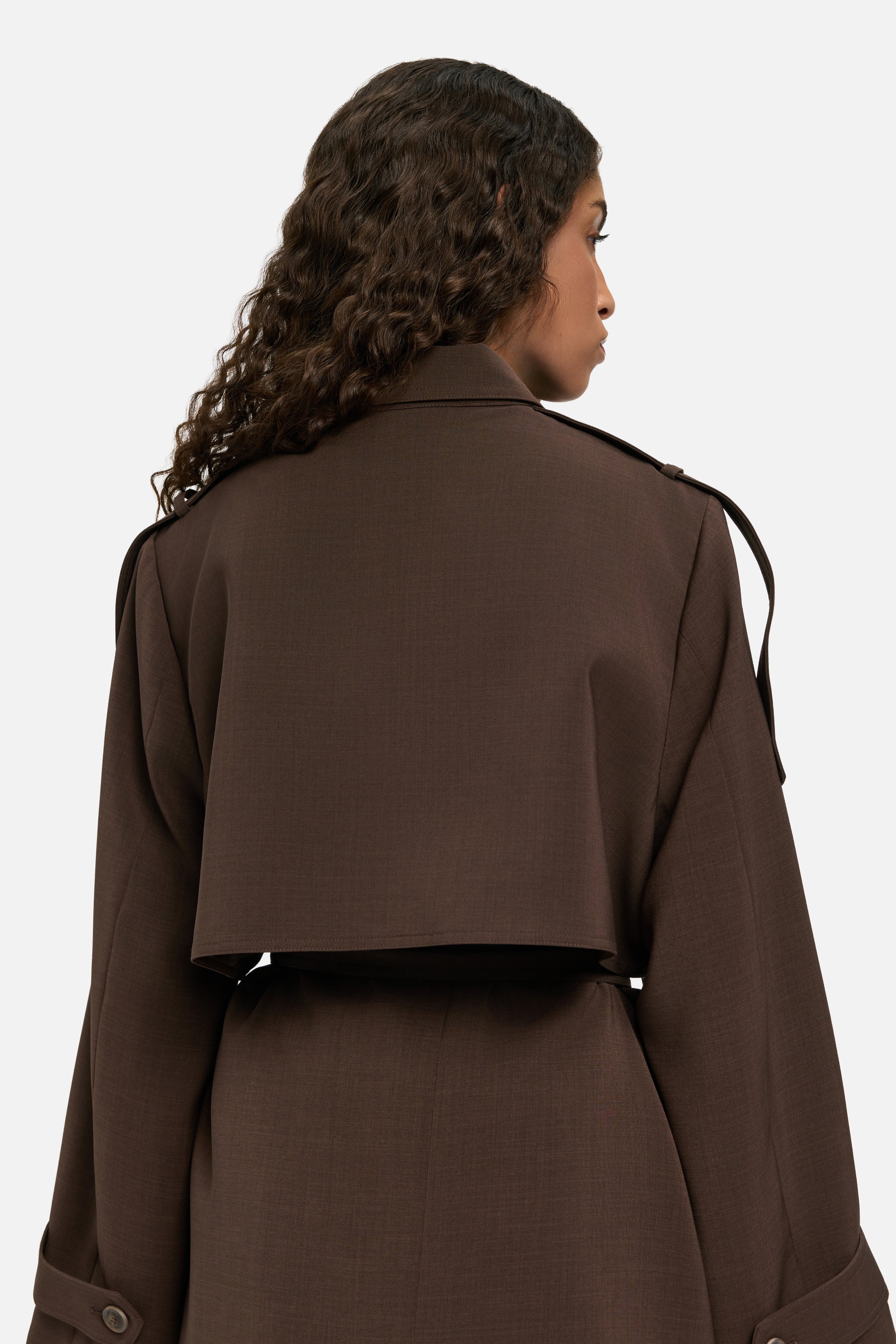 Short Trench Jacket | Dark Brown