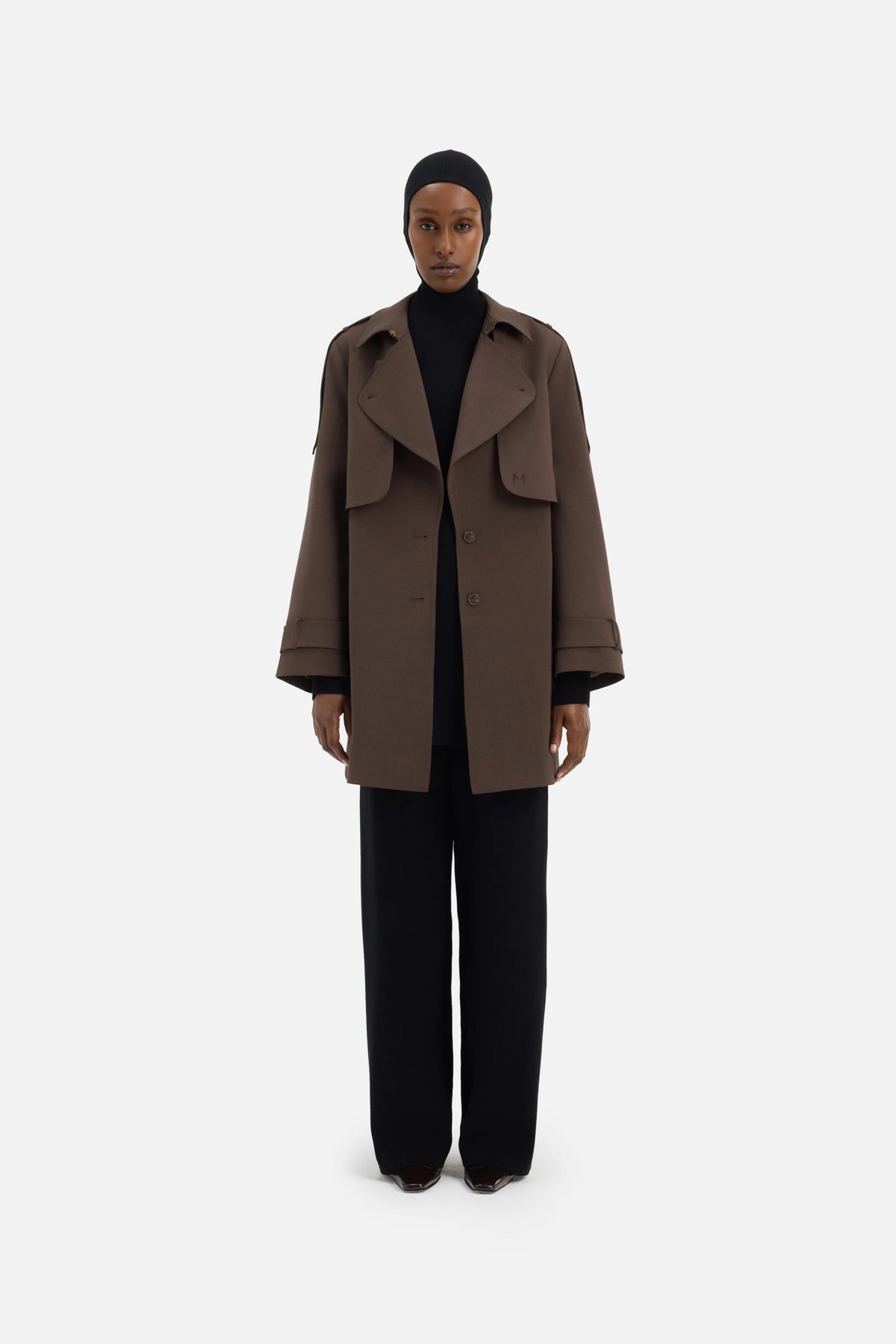 Short Trench Jacket | Dark Brown