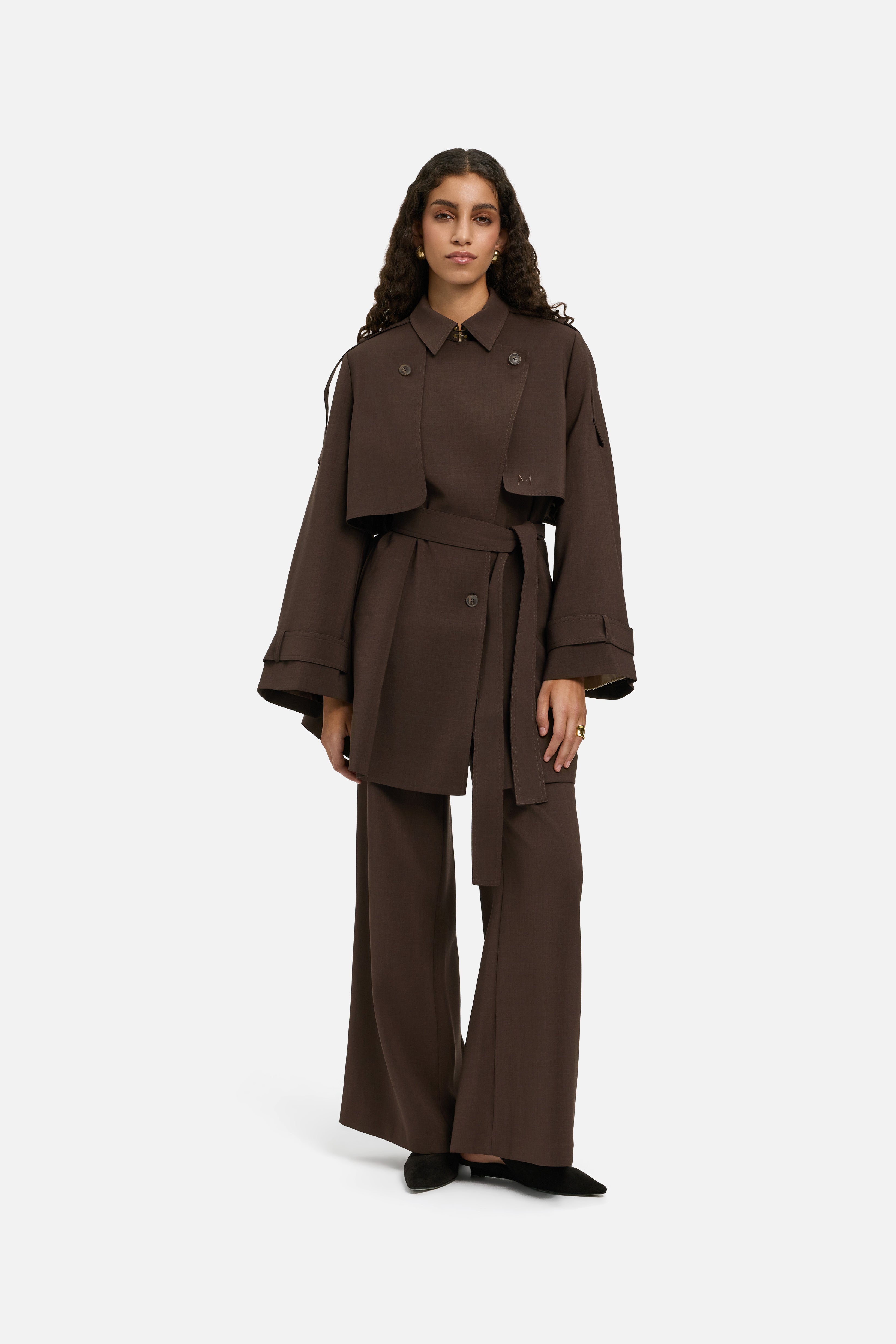 Short Trench Jacket | Dark Brown