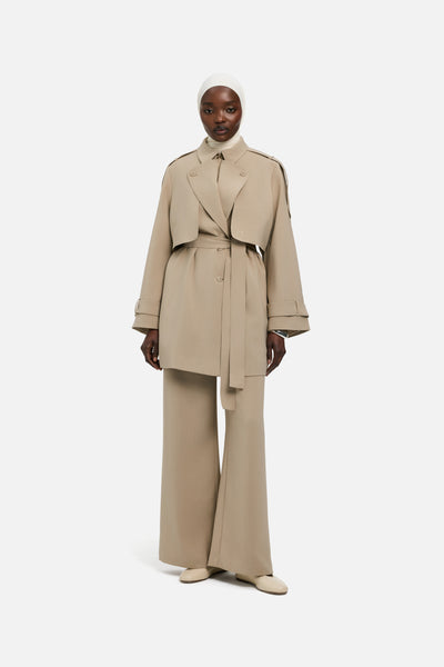 Short Trench Jacket | Mocha | MERRACHI