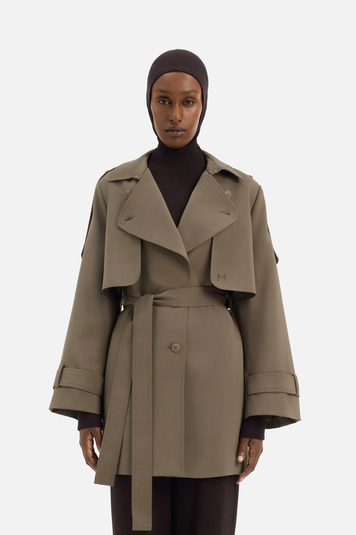 Short Trench Jacket | Smoke Green