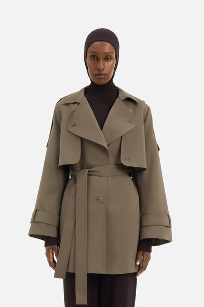 ジャケット・アウター MARUDENIM SHORT TRENCH COAT Short Trench Jacket | Smoke Green | MERRACHI