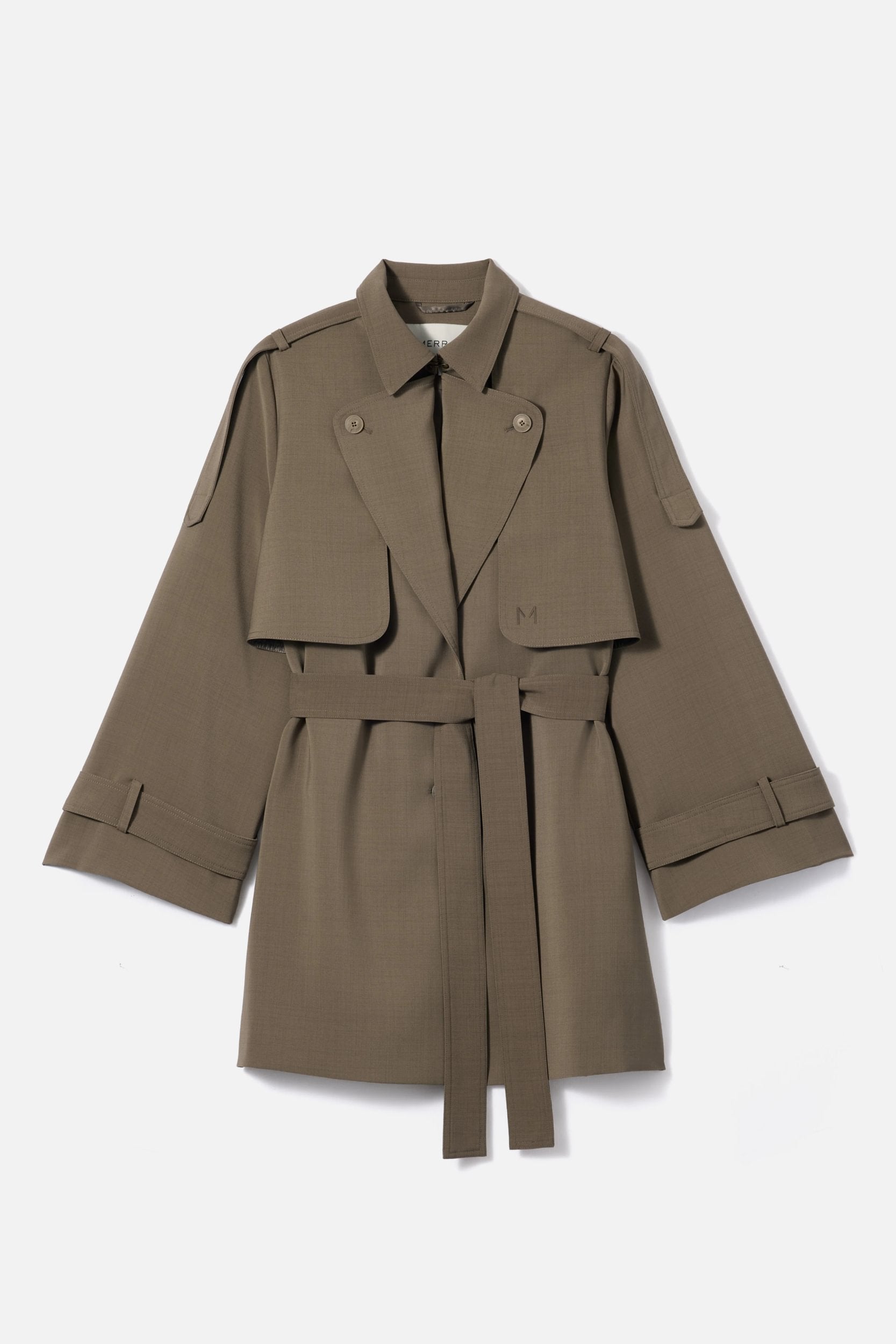 Short Trench Jacket | Smoke Green | MERRACHI