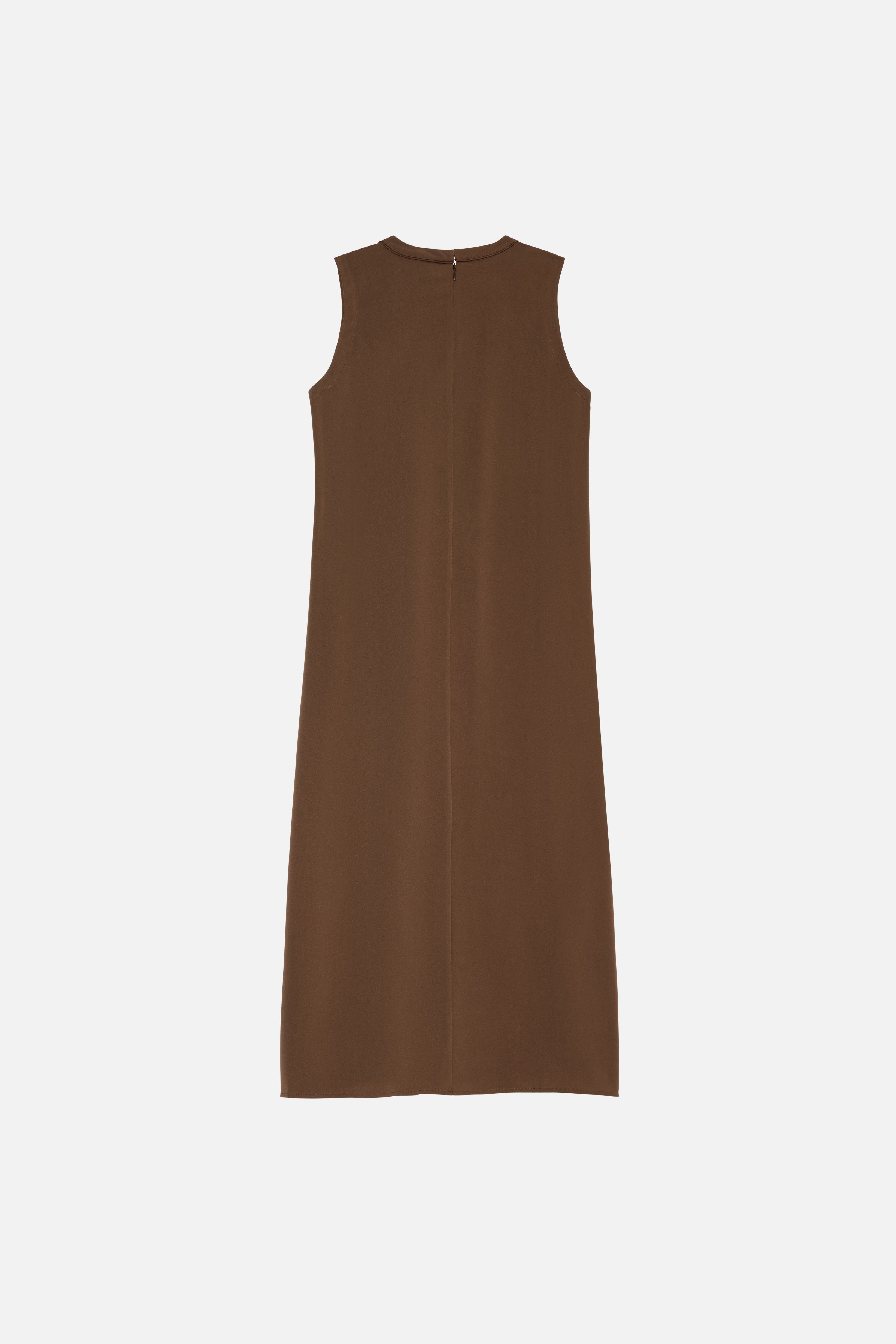 Sleeveless Woven Dress Regular | Dark Terra