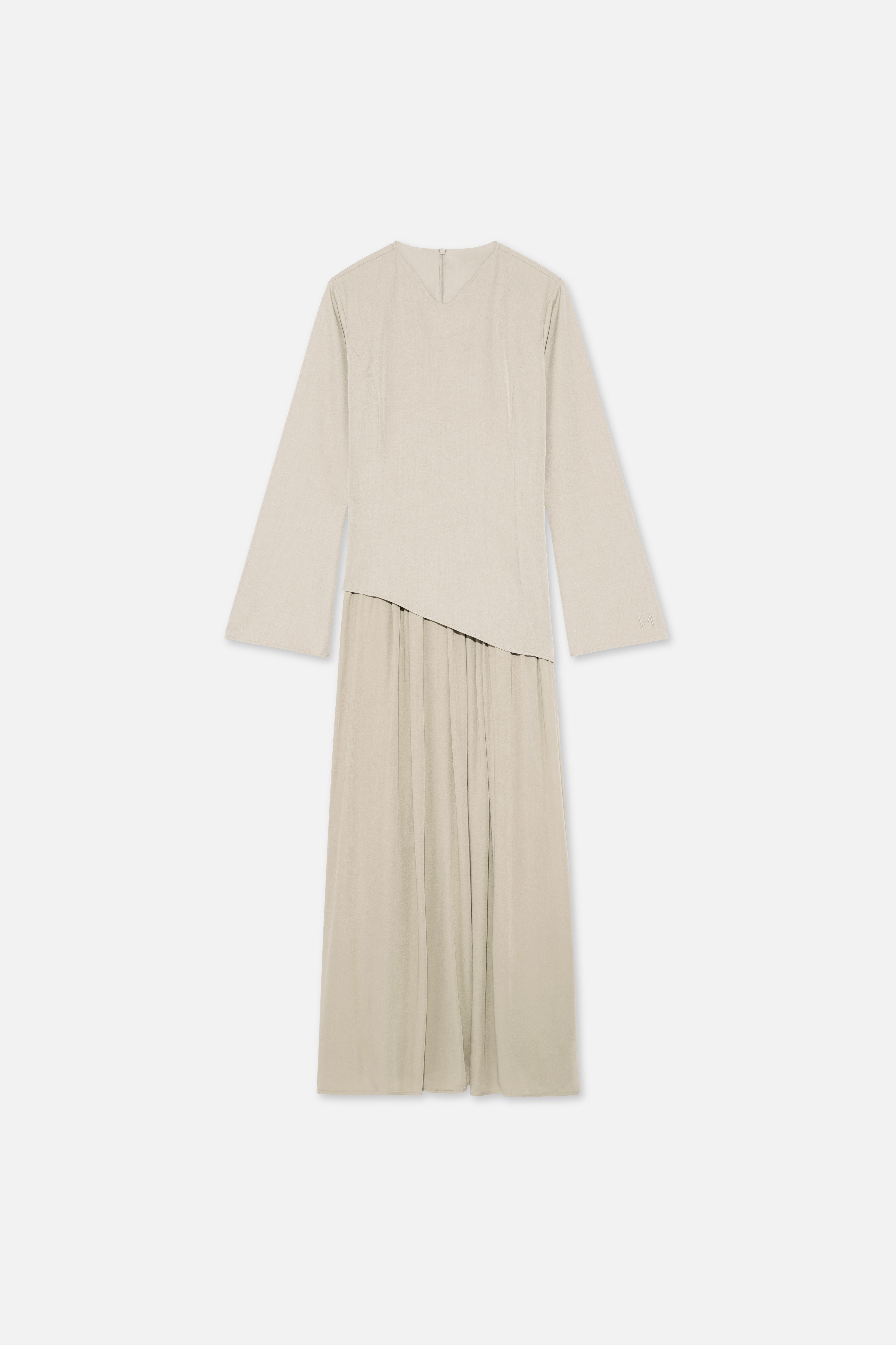 Soft Curved Tailored Dress | Sand