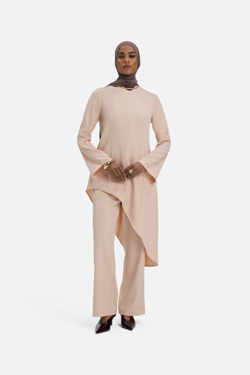 Straight Cut Tailored Pants | Dark Rose