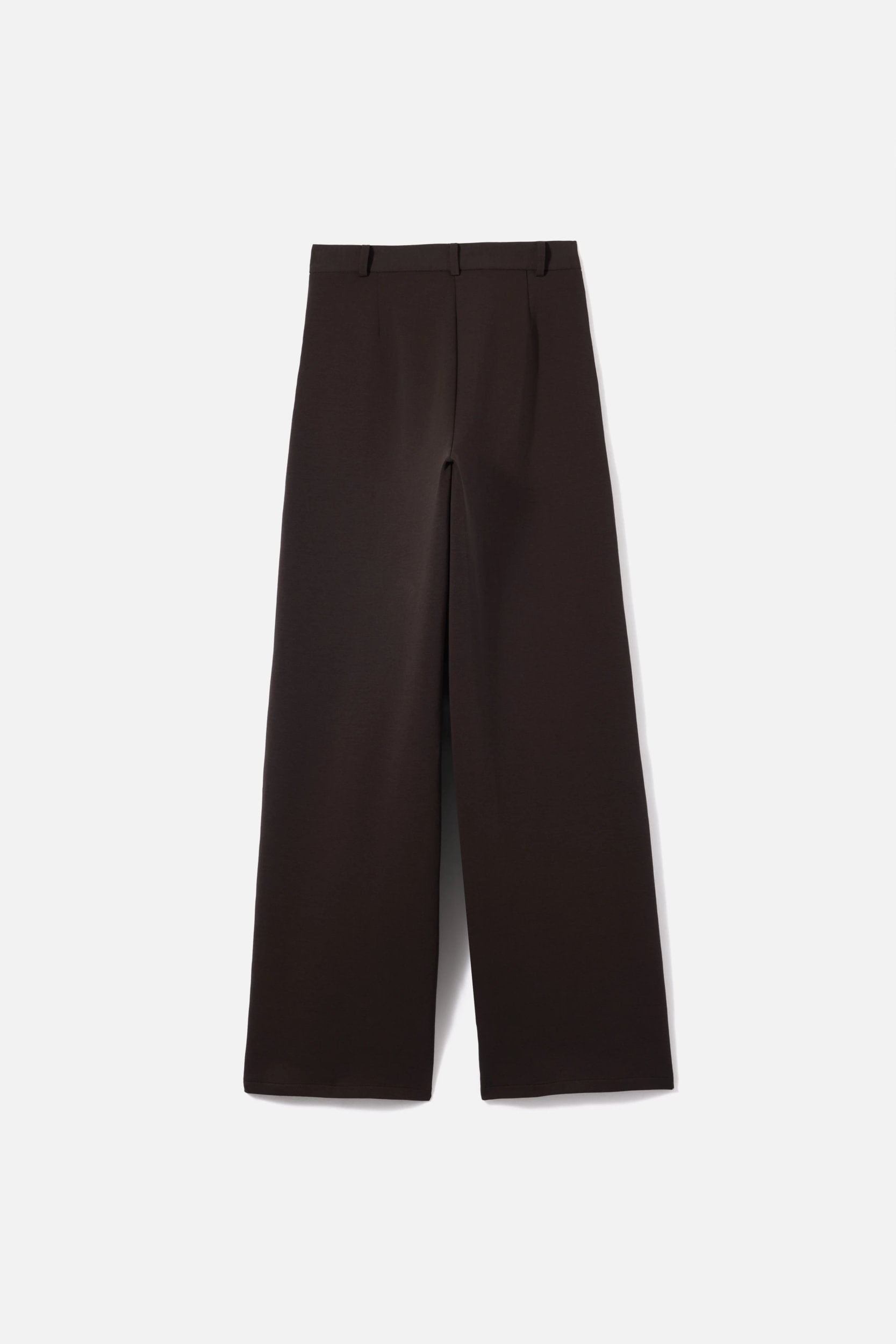 Straight Jersey Tailored Pants | Dark Truffle