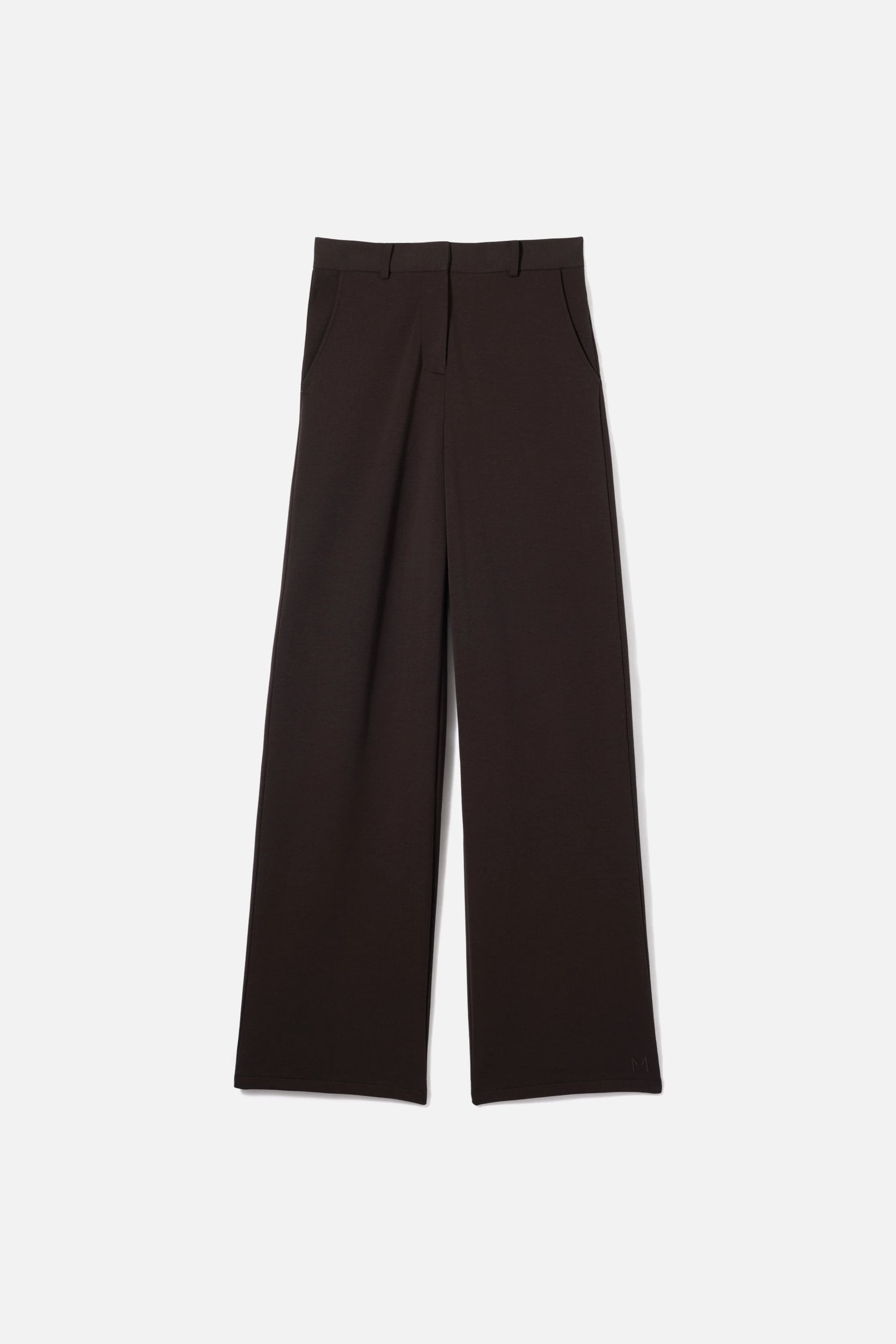 Straight Jersey Tailored Pants | Dark Truffle