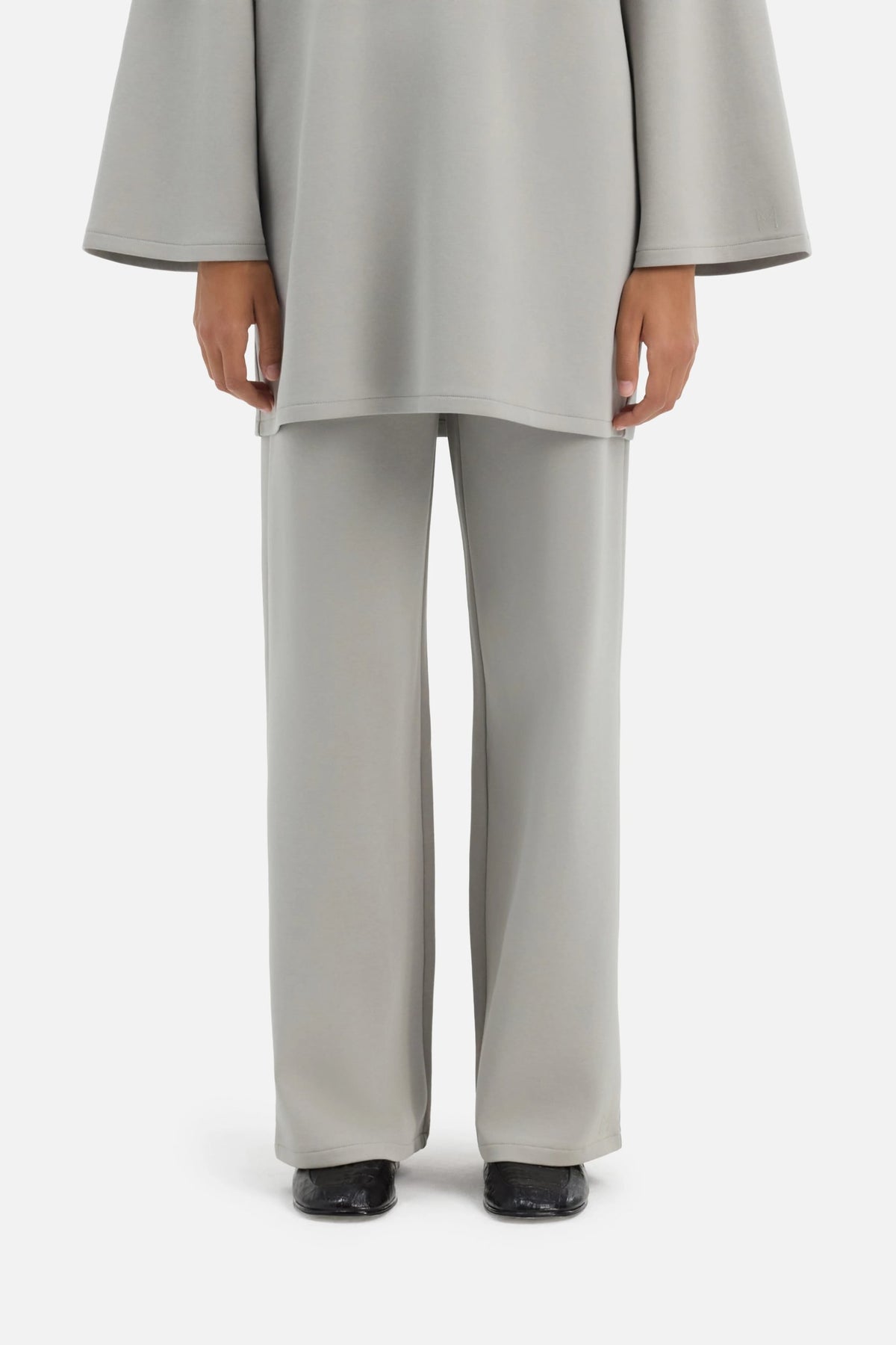 Straight Jersey Tailored Pants | Pale Grey