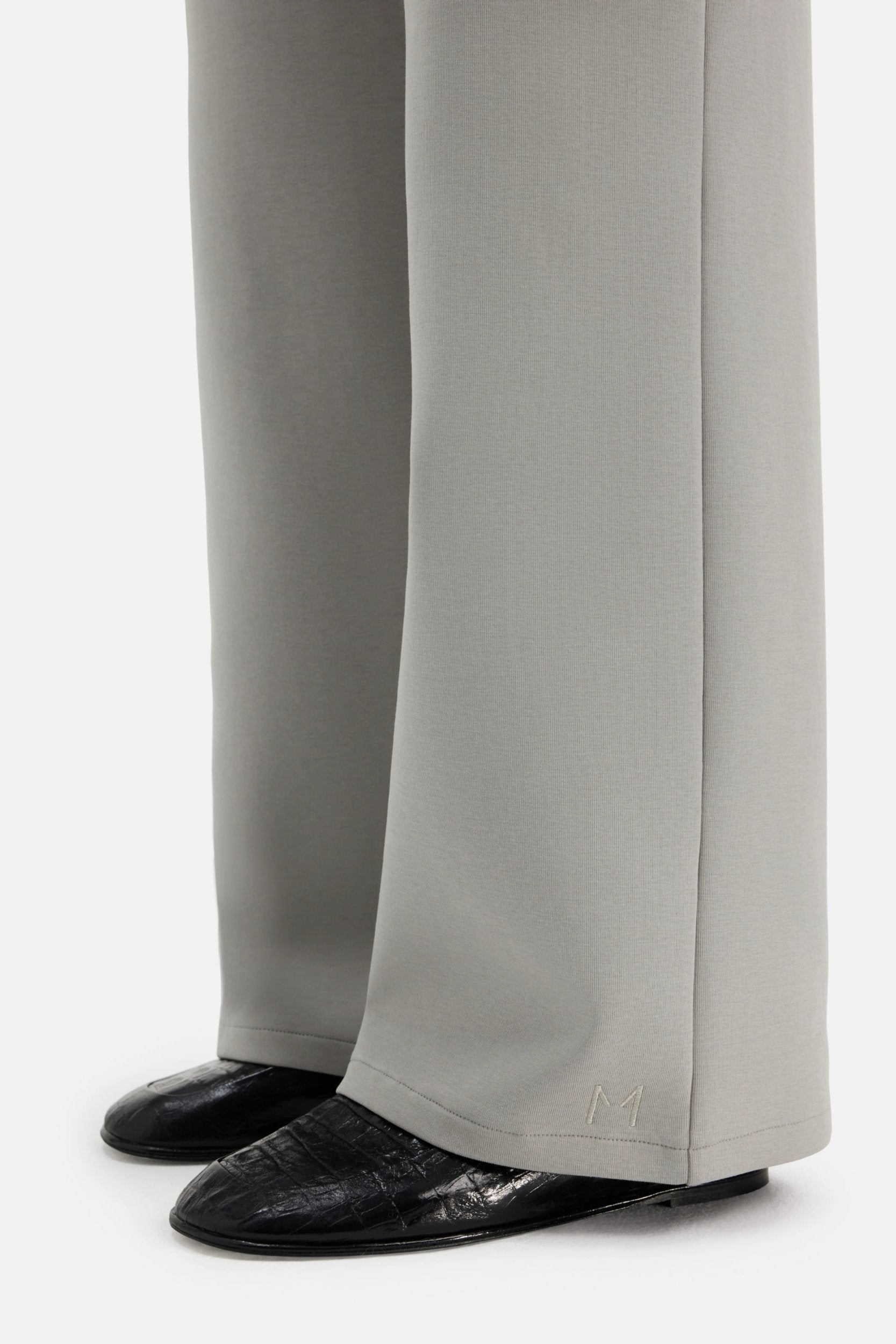 Straight Jersey Tailored Pants | Pale Grey
