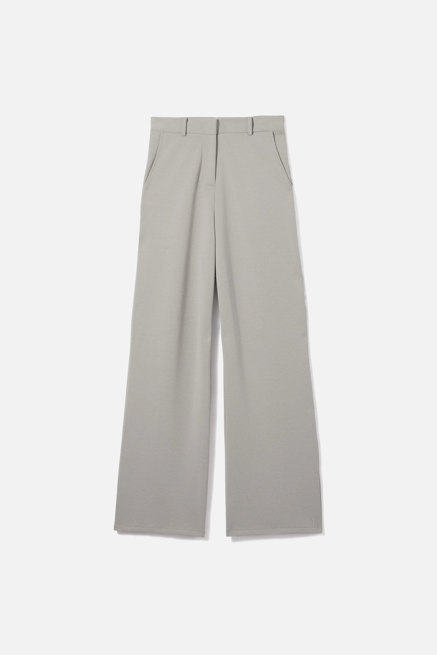 Straight Jersey Tailored Pants | Pale Grey