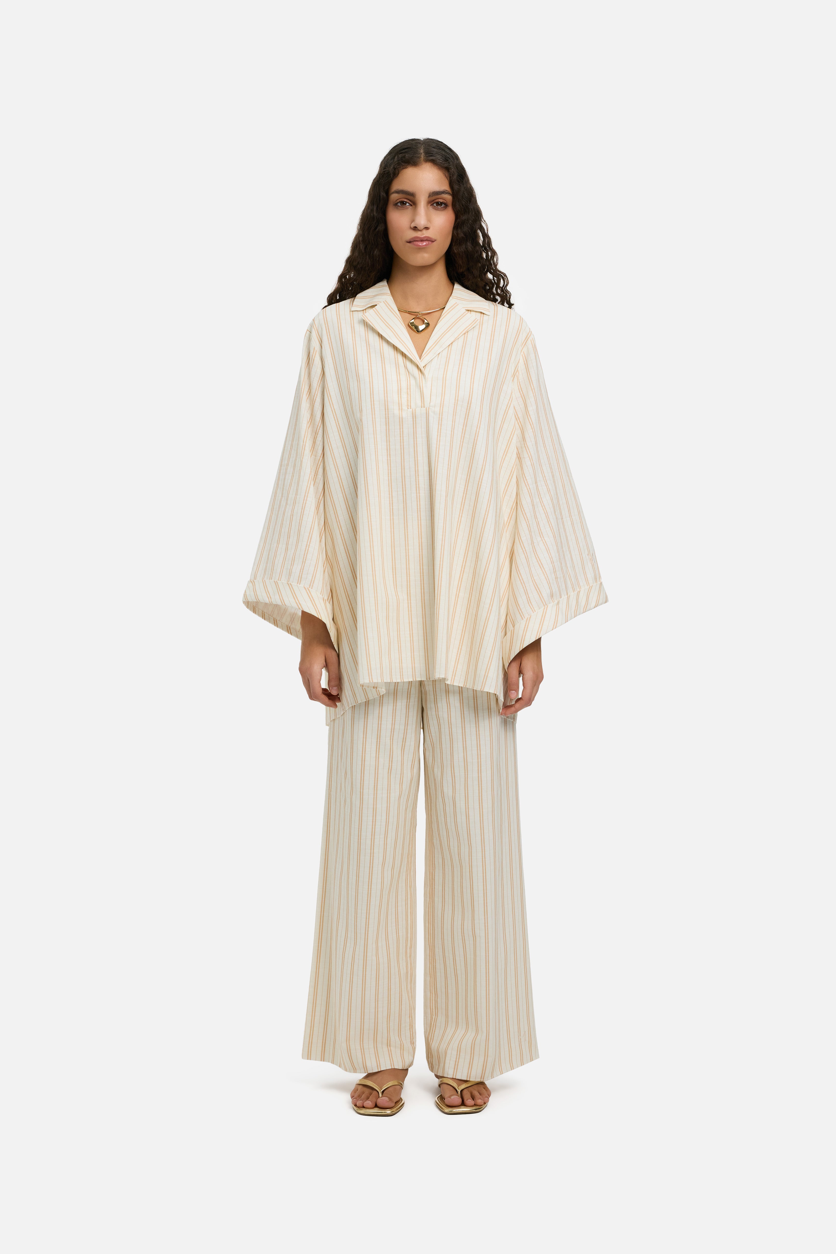 Striped Wide Pants | Biscotti Stripe