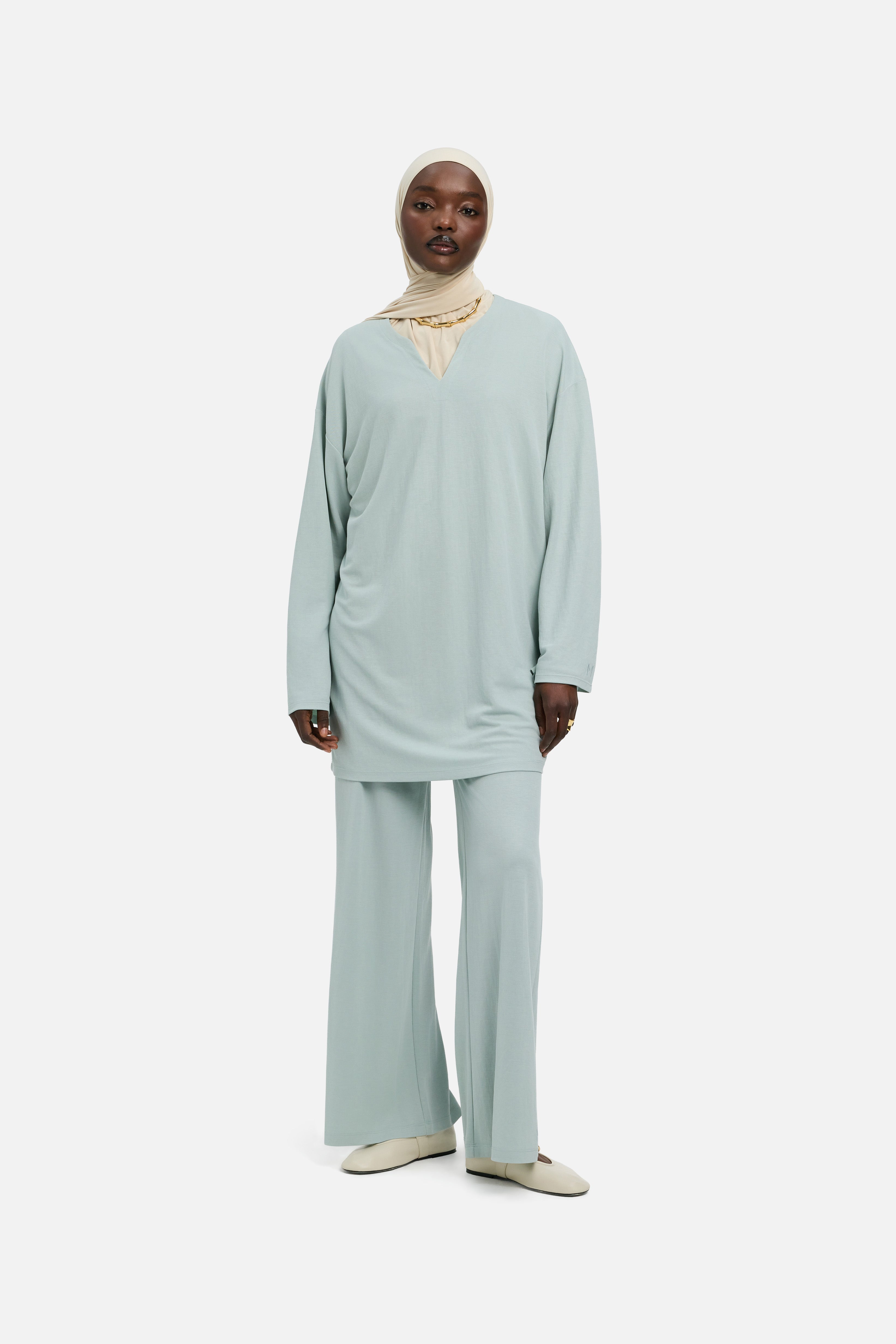 Summer Jersey Top | Aqua Gray