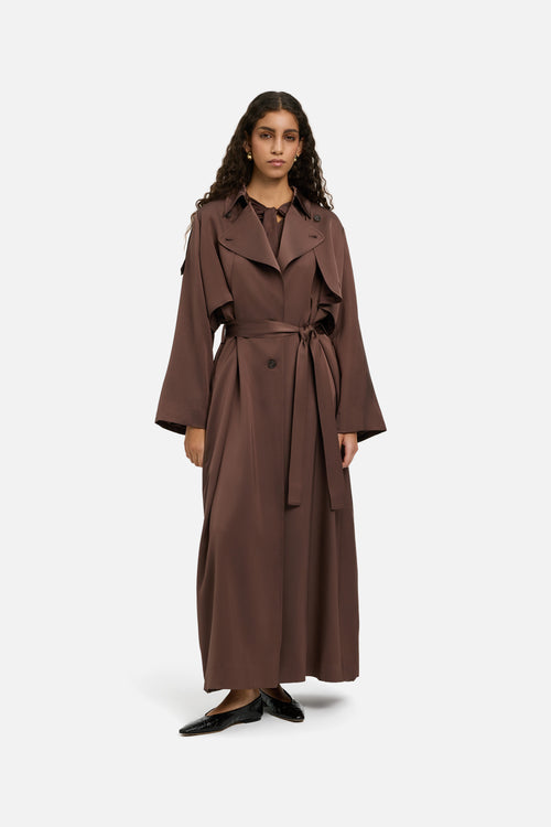 Summer Trench Abaya | Burnt Mocha