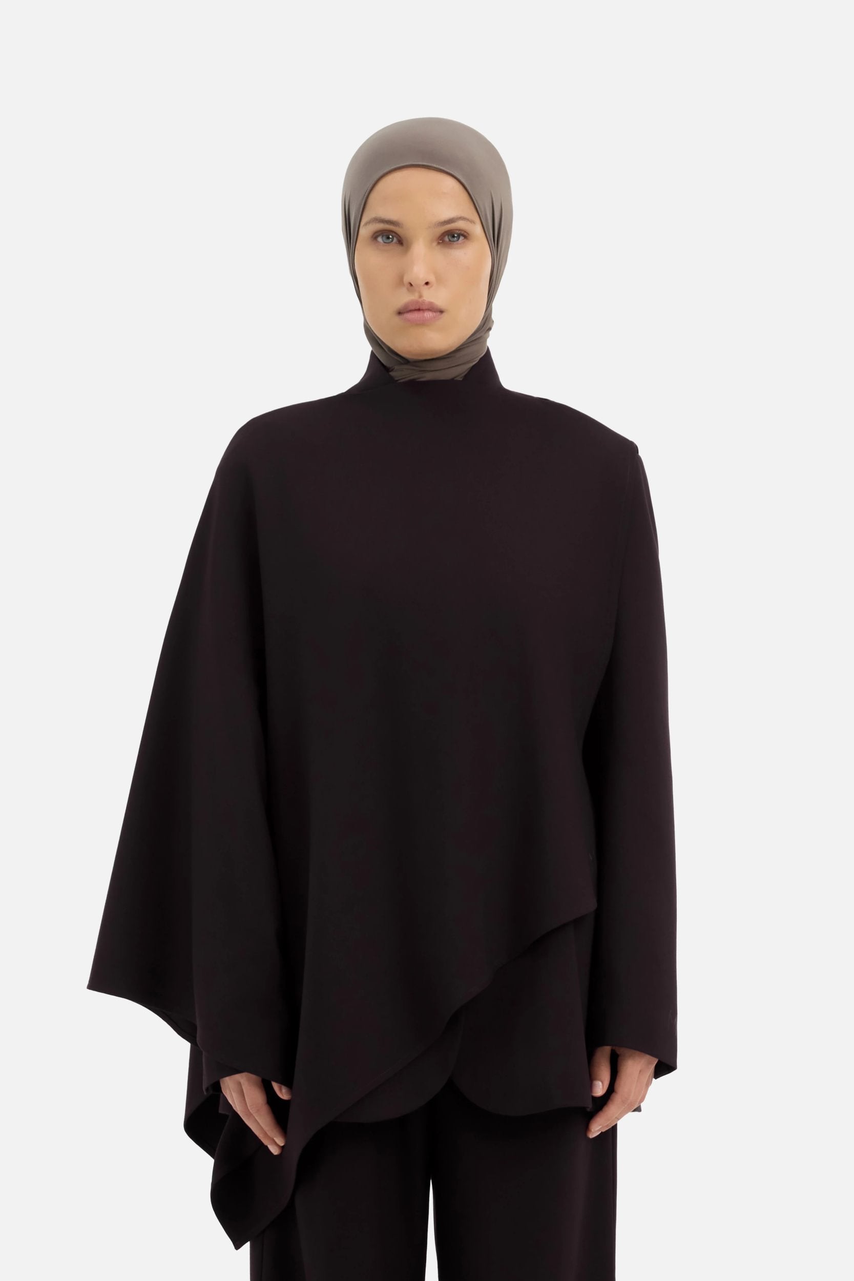 Tailored Cape | Dark Truffle