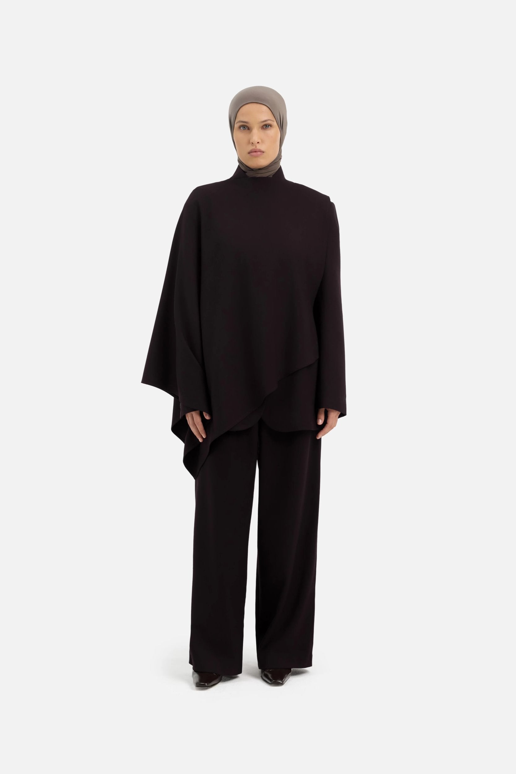 Tailored Cape | Dark Truffle