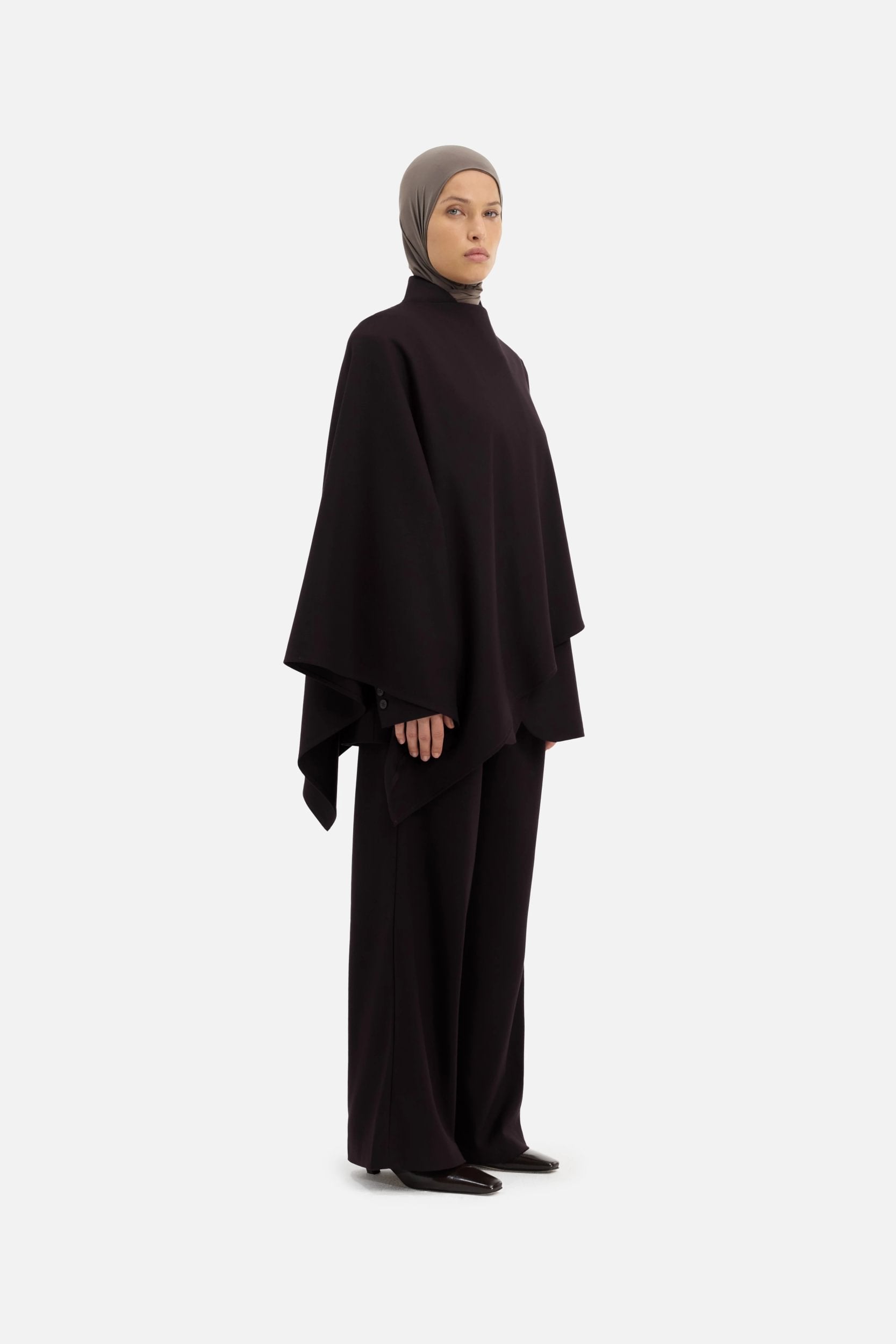 Tailored Cape | Dark Truffle