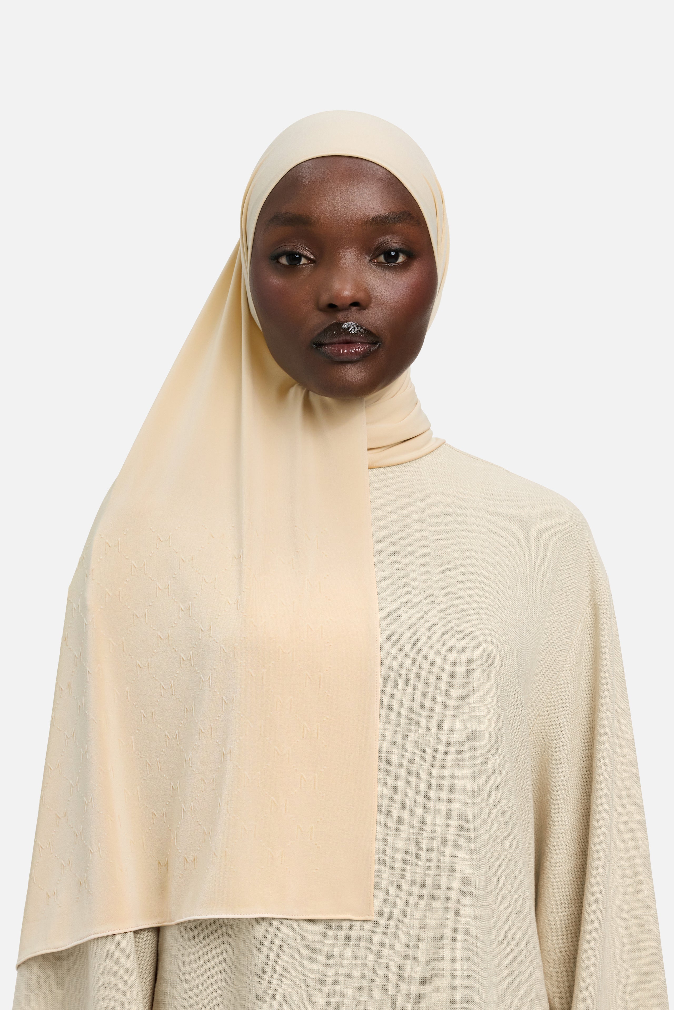 The Monogram Flock Scarf Premium | Sand