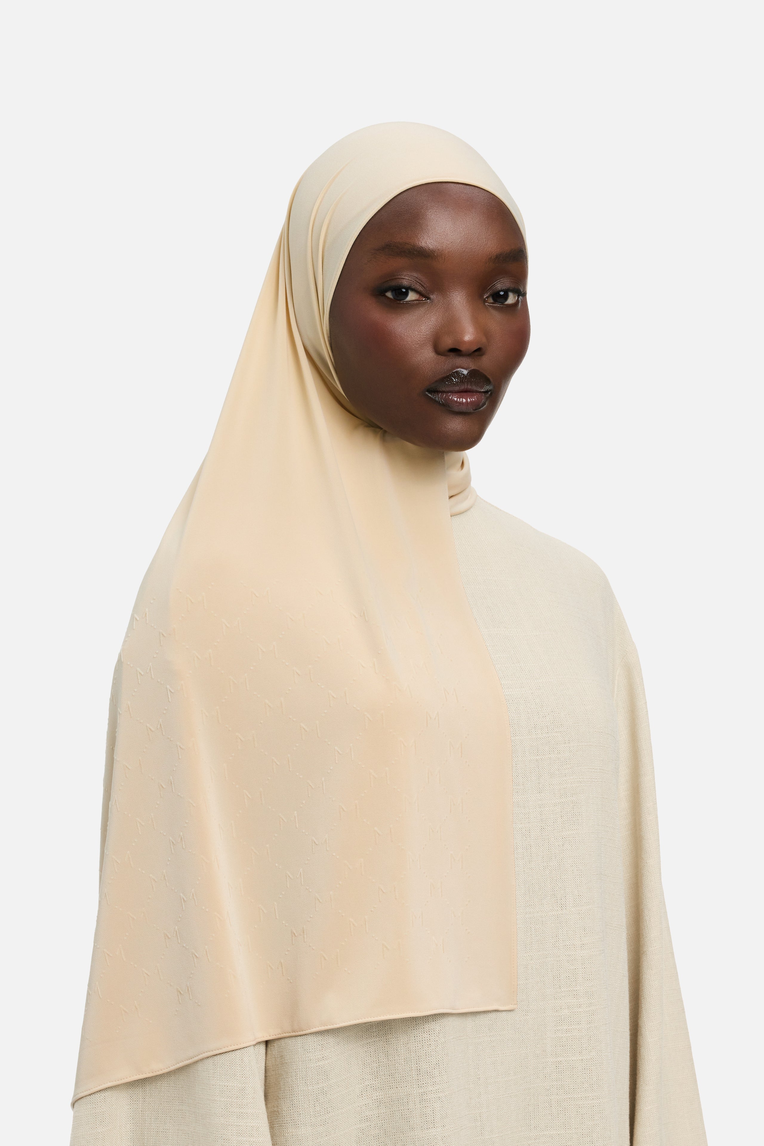 The Monogram Flock Scarf Premium | Sand