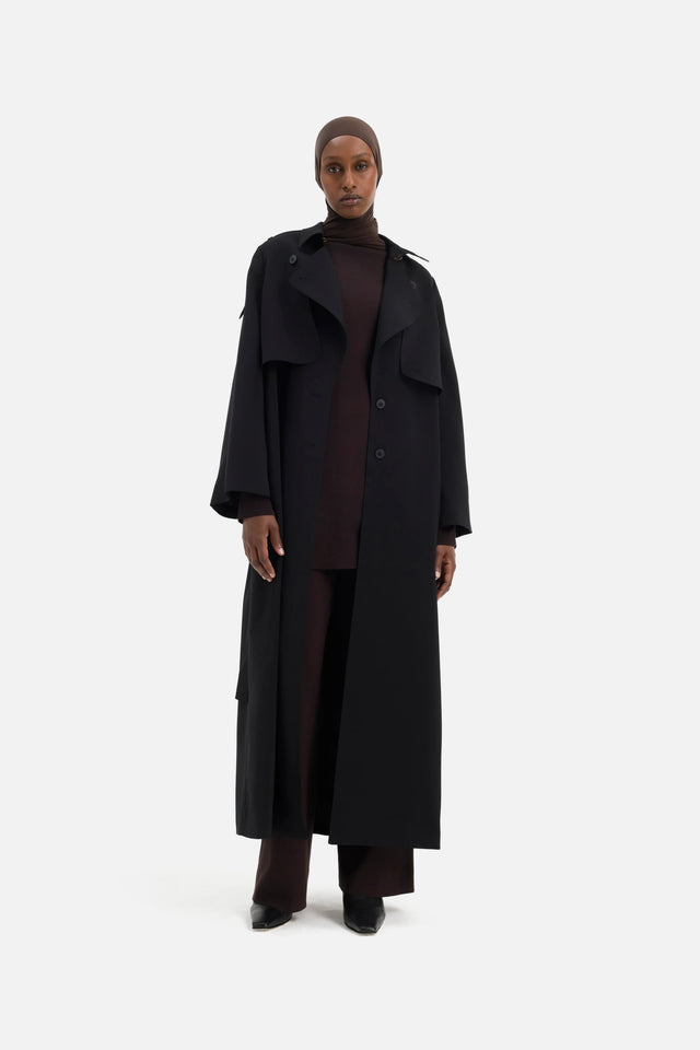 Trench Abaya | Black