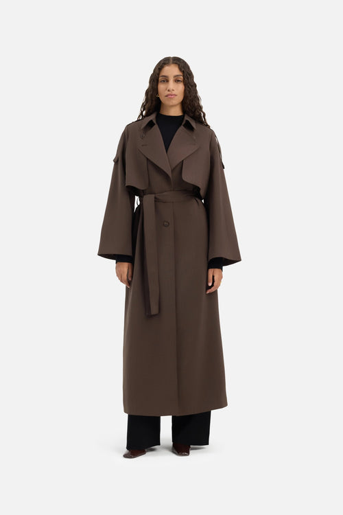 Trench Abaya | Dark Brown